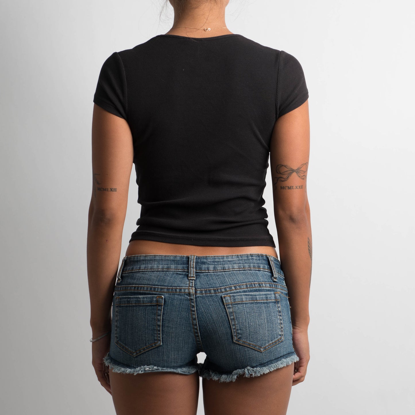 DENIM MICRO MINI SHORTS