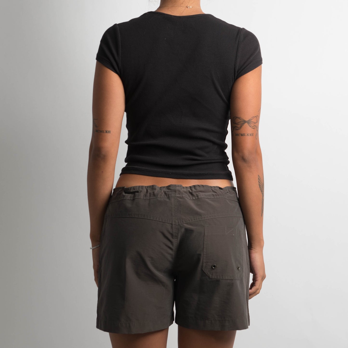 BROWN NYLON SHORTS