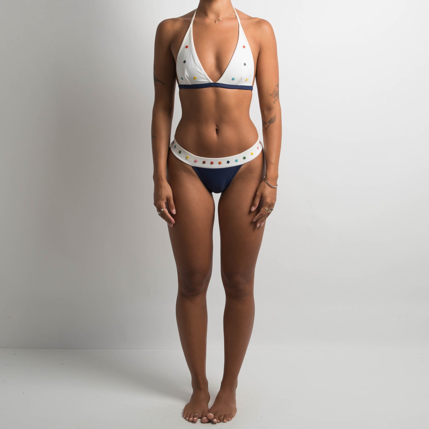 NAVY/WHITE BRAZILIAN BIKINI