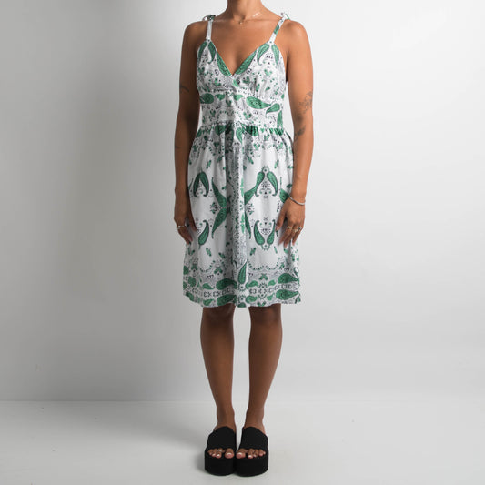 GREEN PAISLEY DRESS