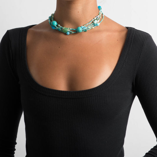 BLUE LAYERED NECKLACE