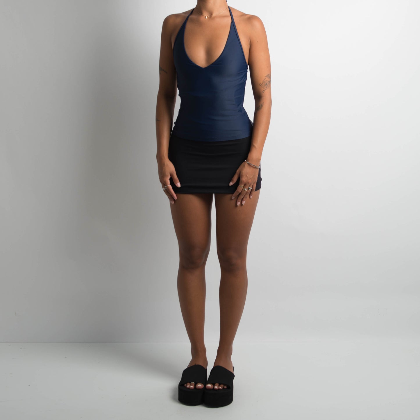 NAVY HALTERNECK TANKINI