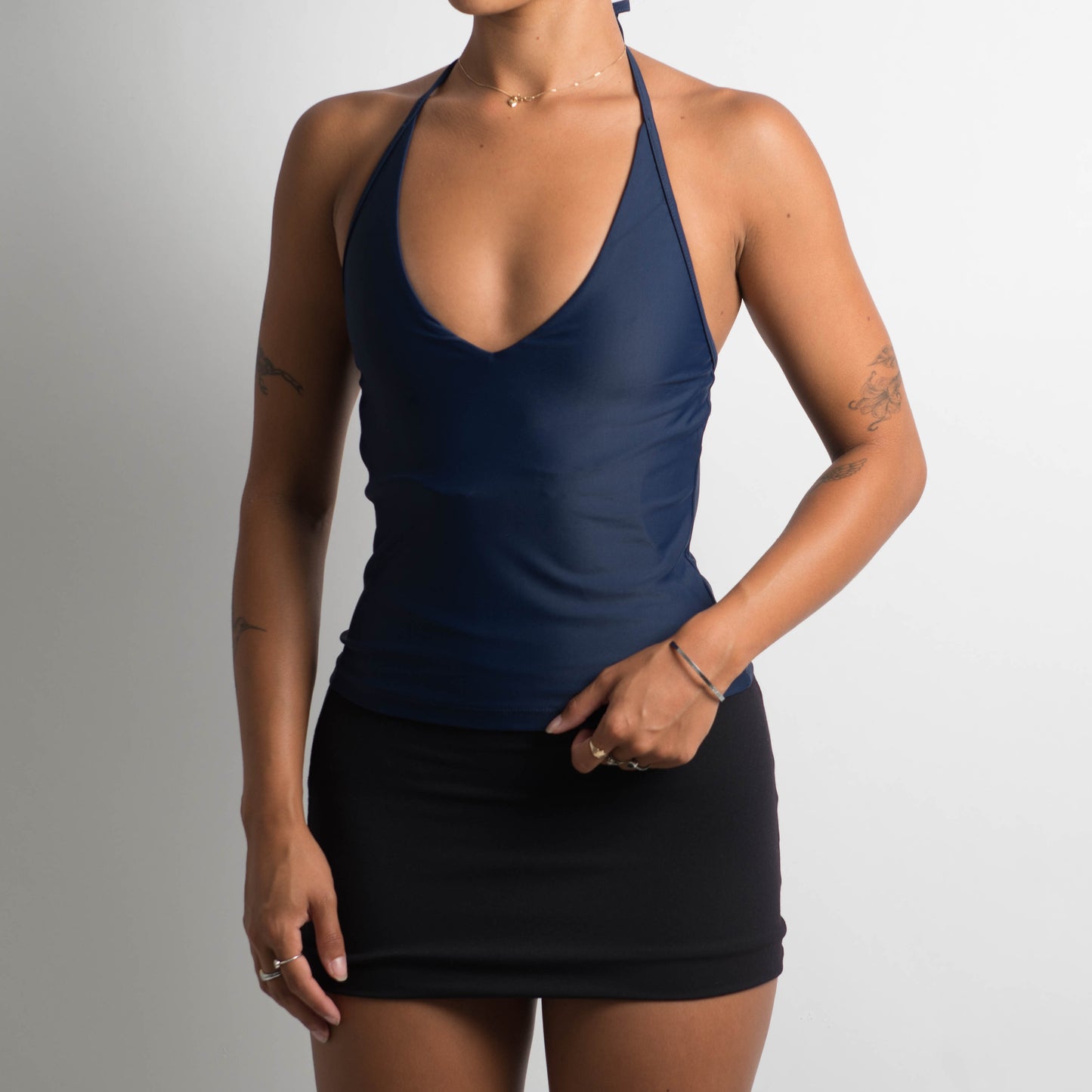 NAVY HALTERNECK TANKINI