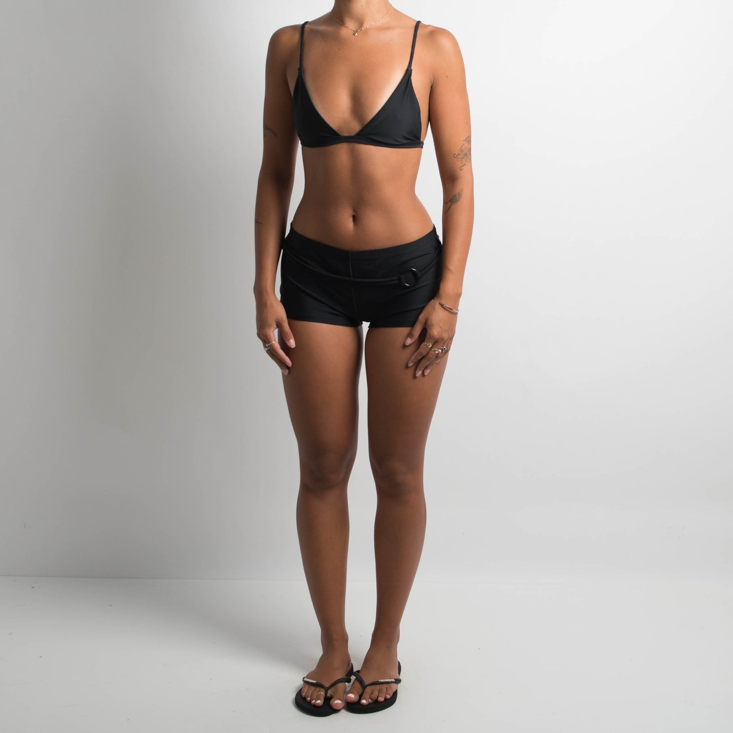 BLACK MINI SWIM SHORTS