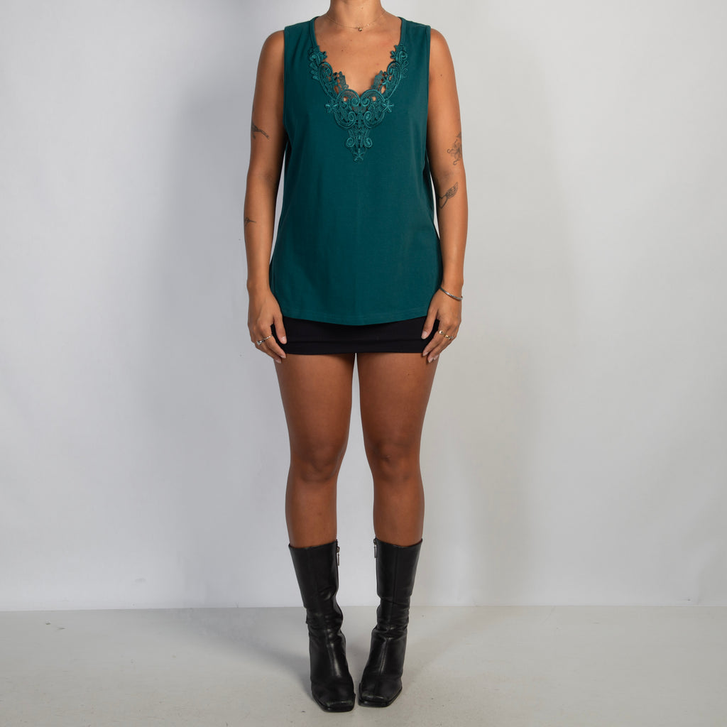 TEAL COTTON TANK TOP