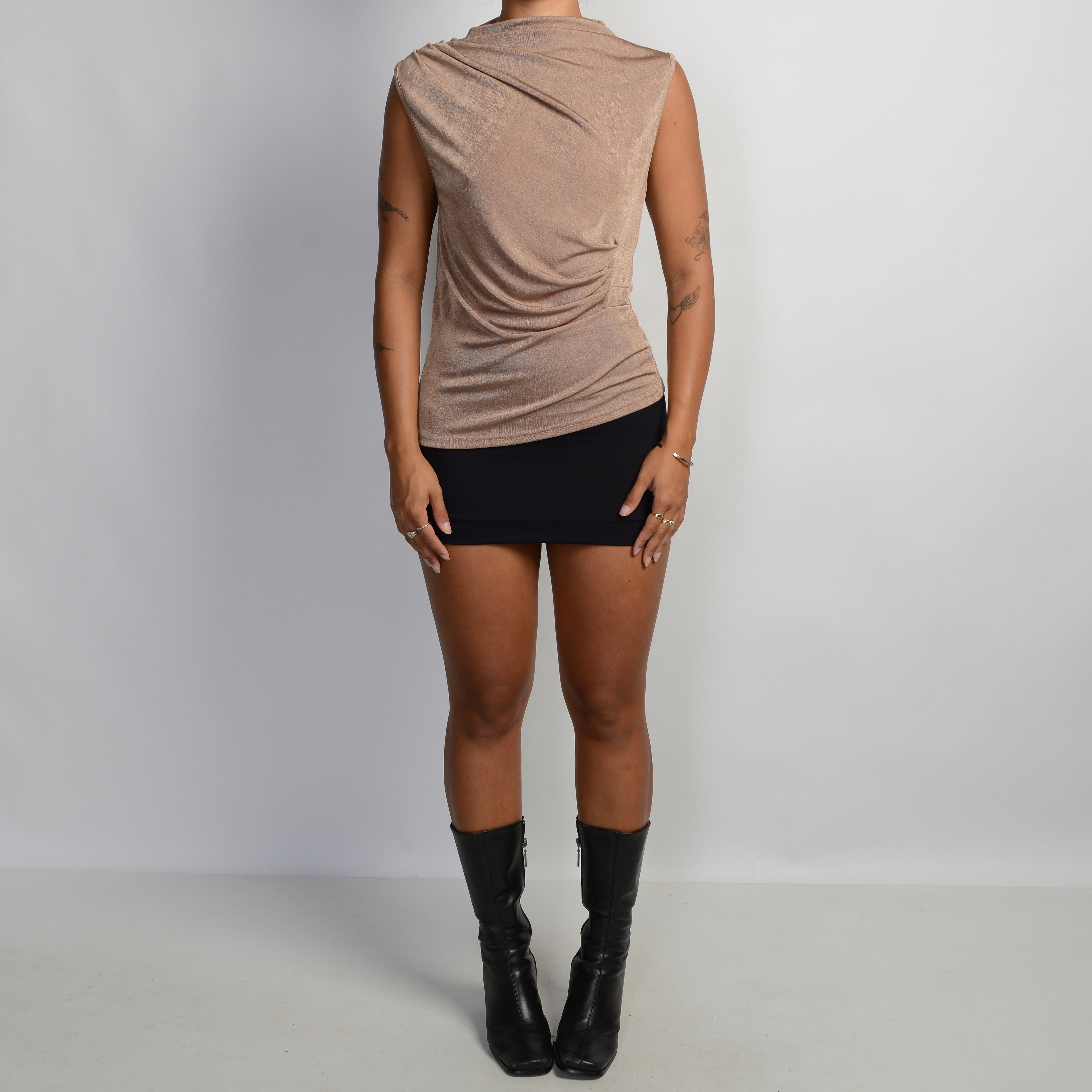 BRONZE PLEATED TOP