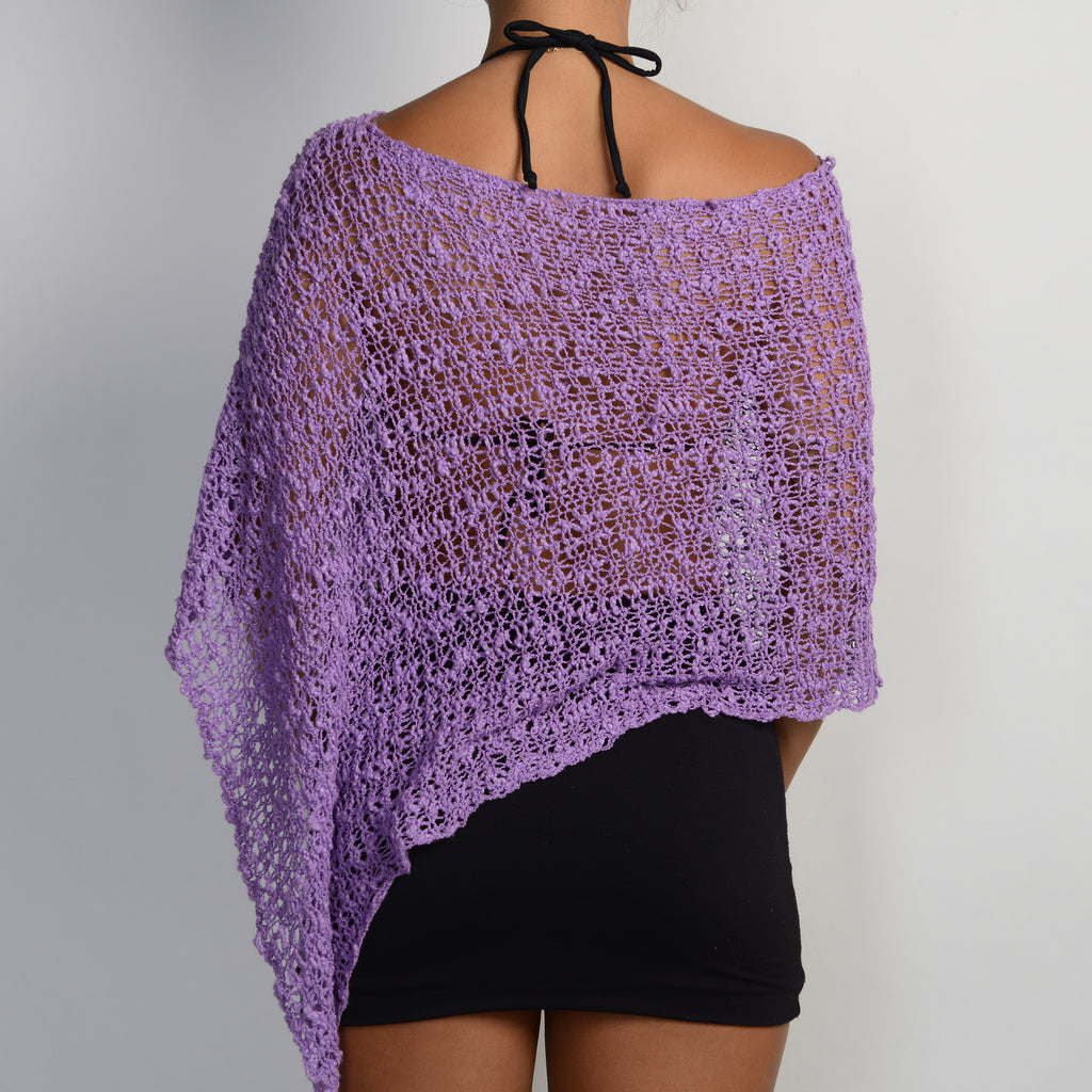 PURPLE CROCHET PONCHO