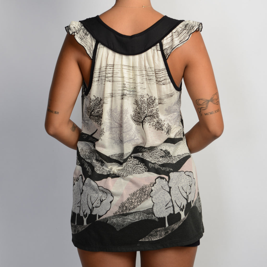 PATTERN BABYDOLL TOP