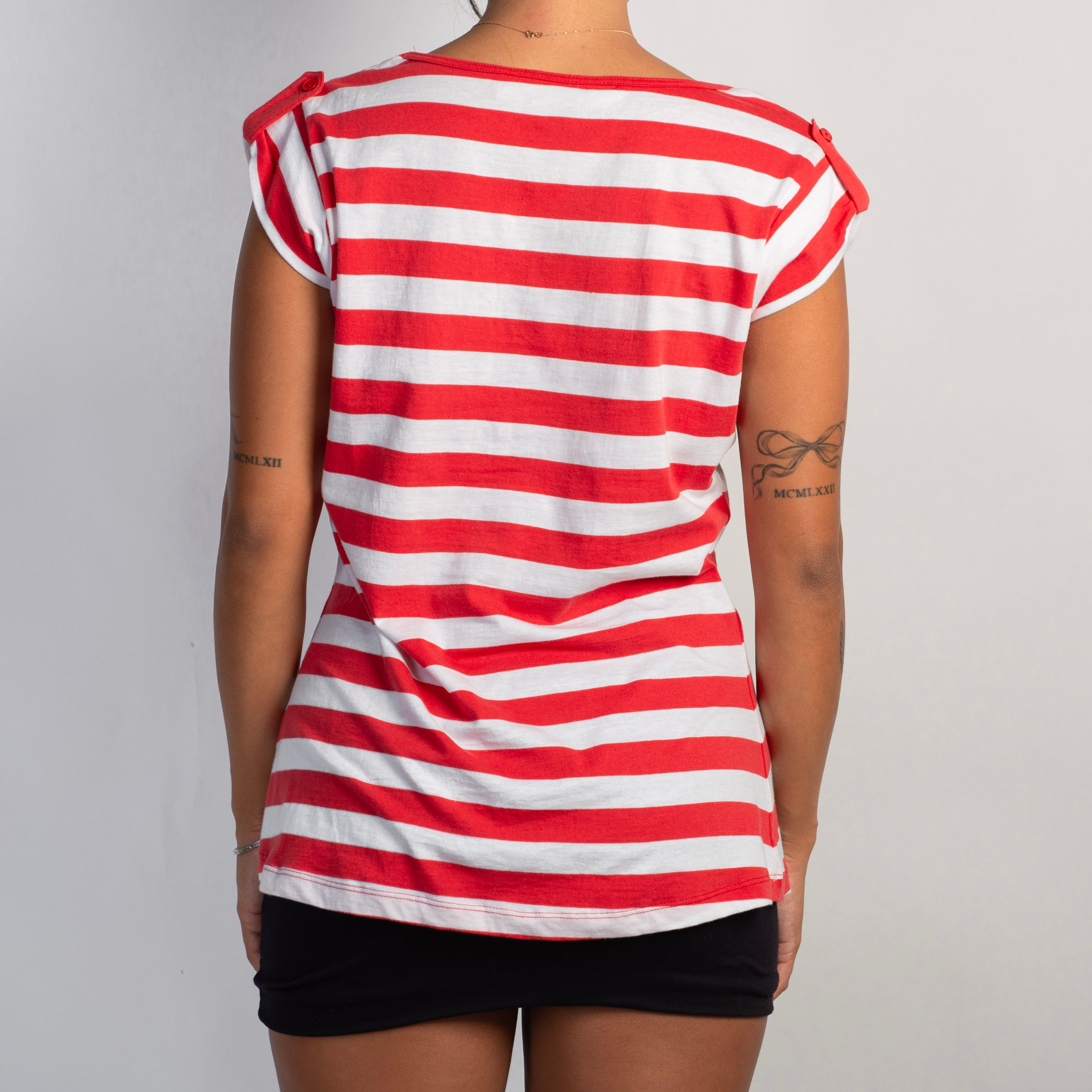 RED CHUNKY STRIPE TSHIRT