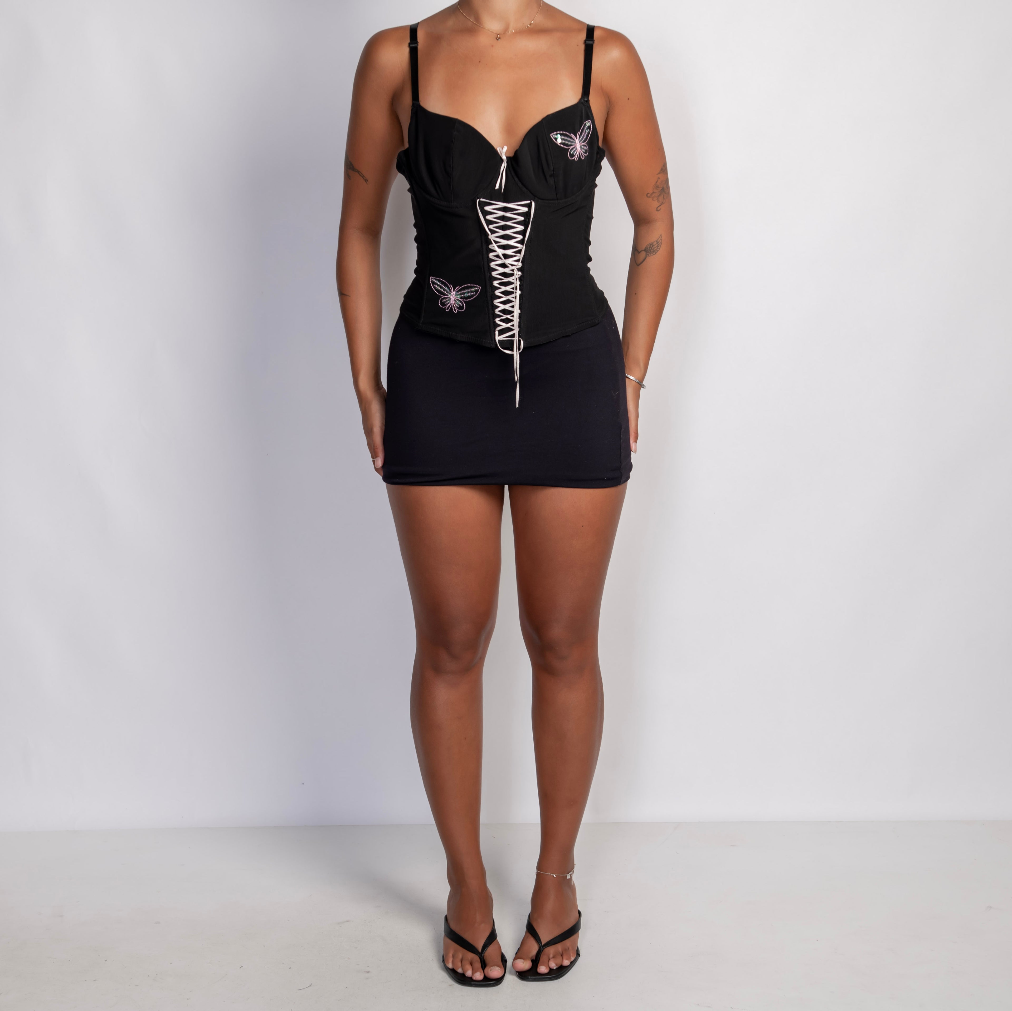 BLACK BUTTERFLY BUSTIER