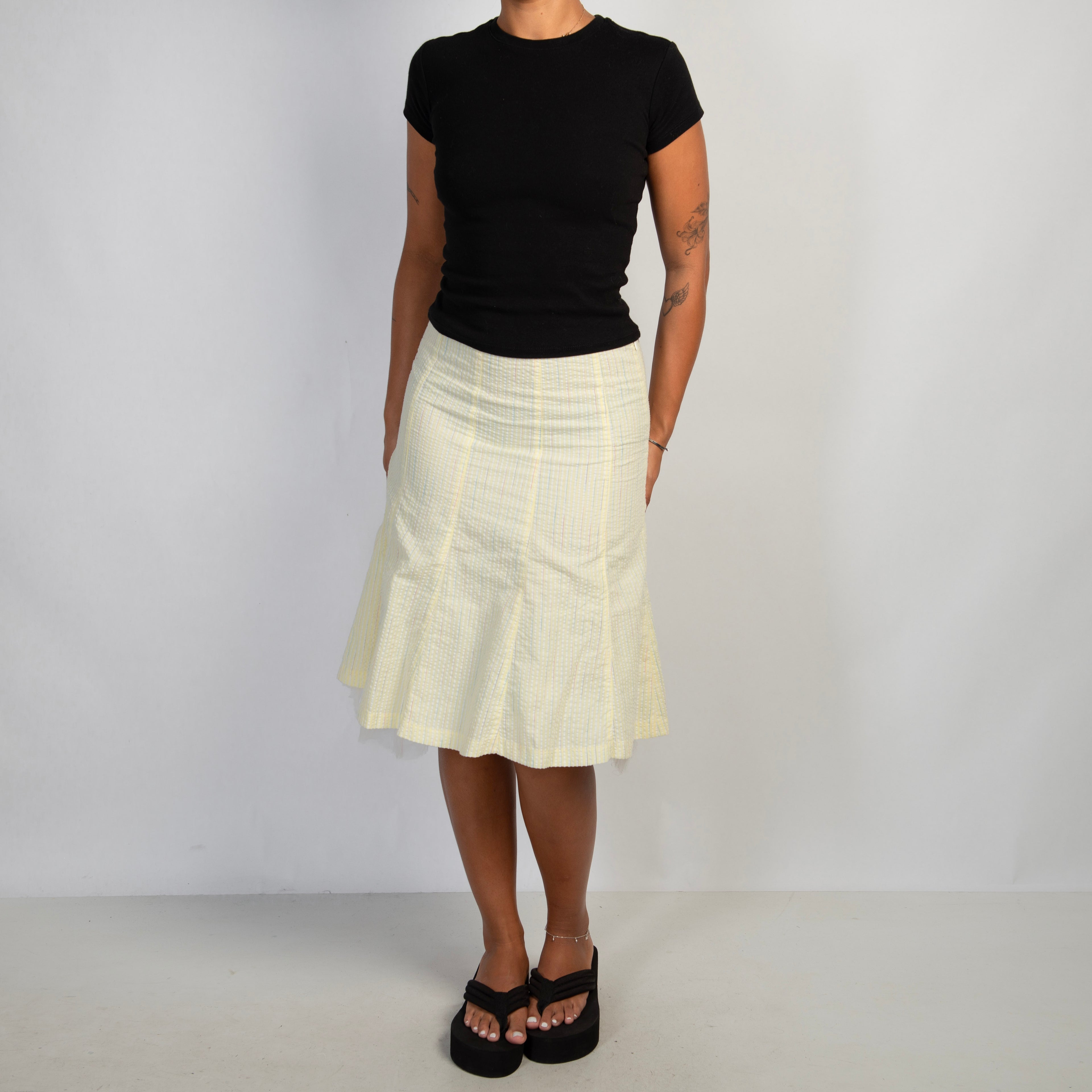 YELLOW MIDI SKIRT