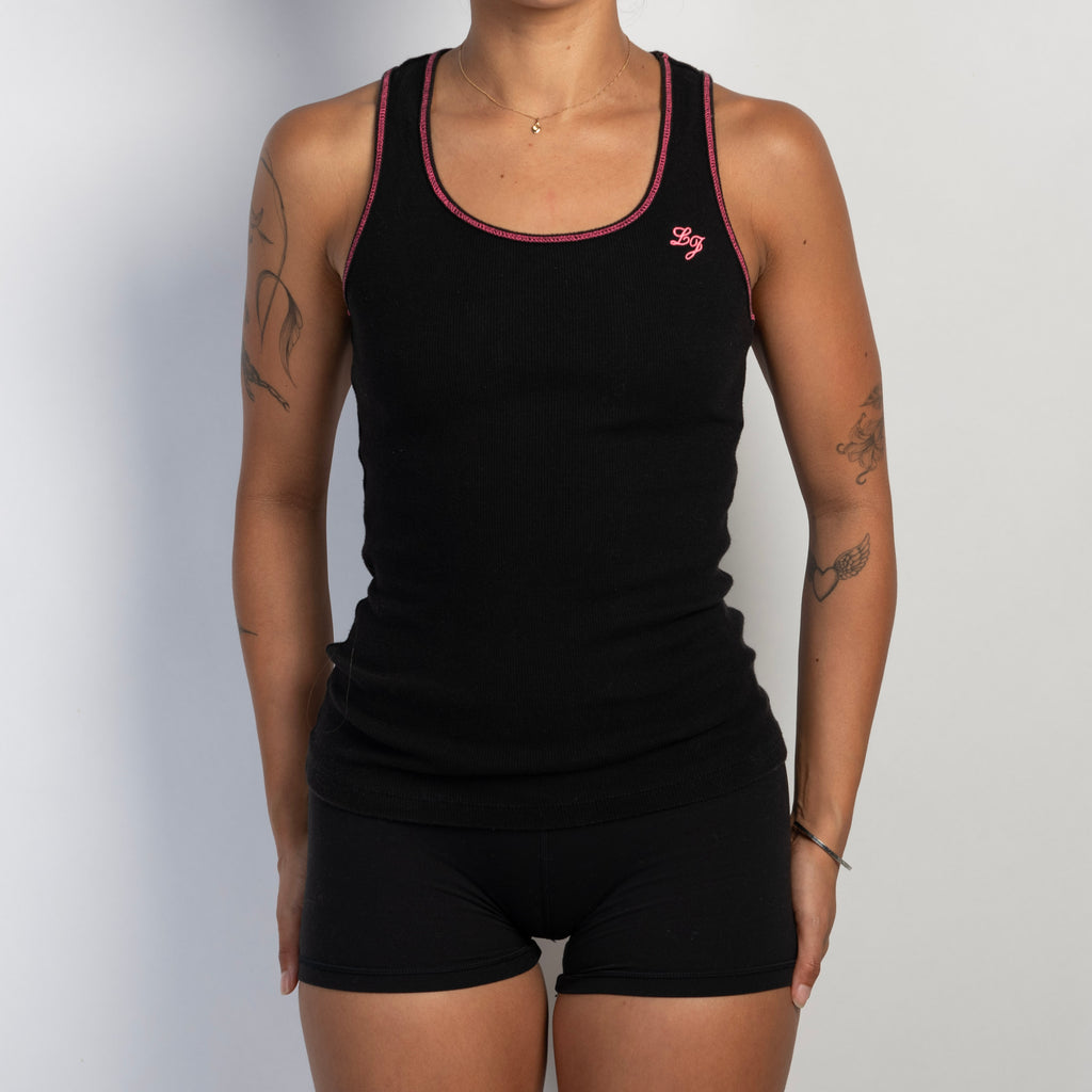 BLACK COTTON TANK TOP