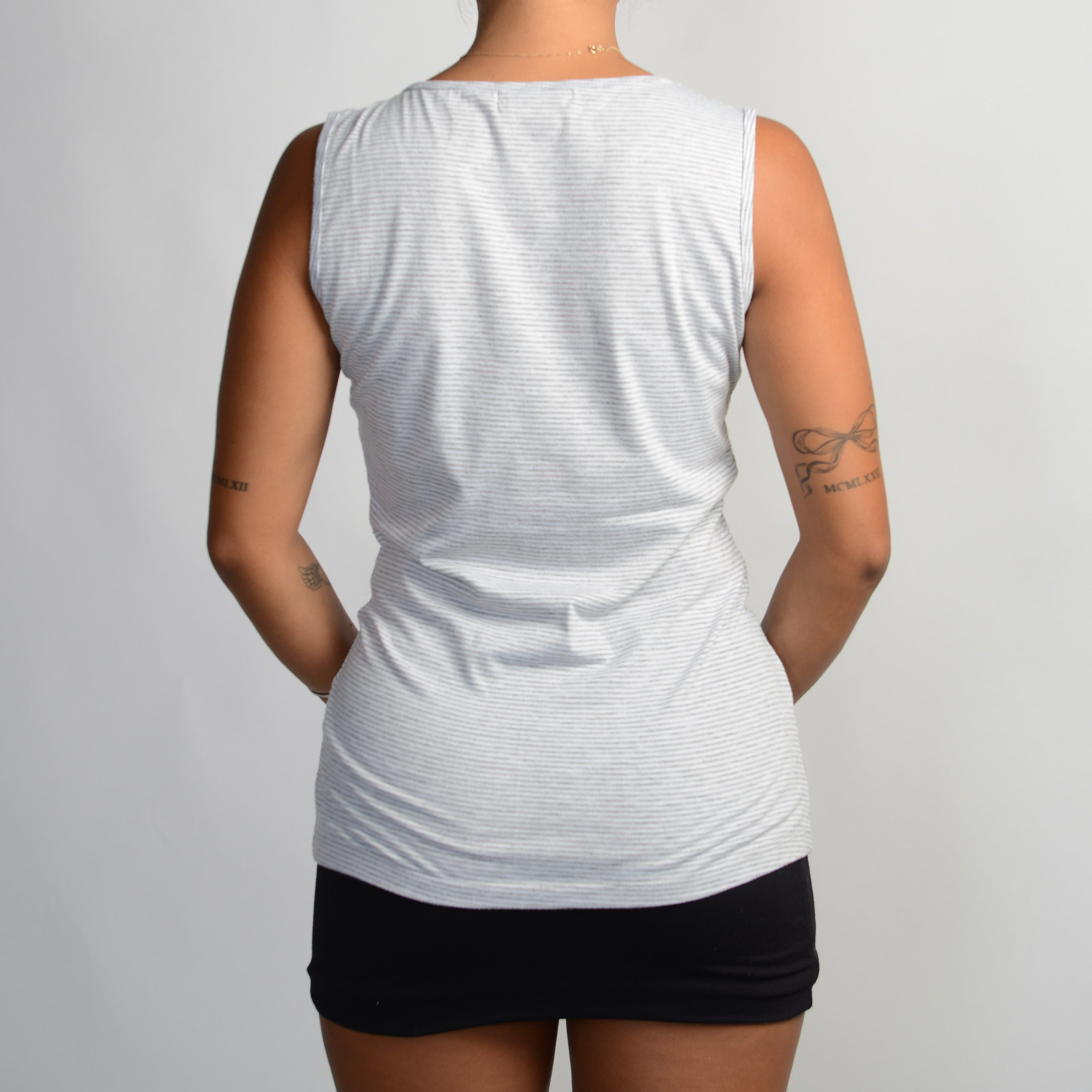 STRIPE RUFFLE TANK TOP