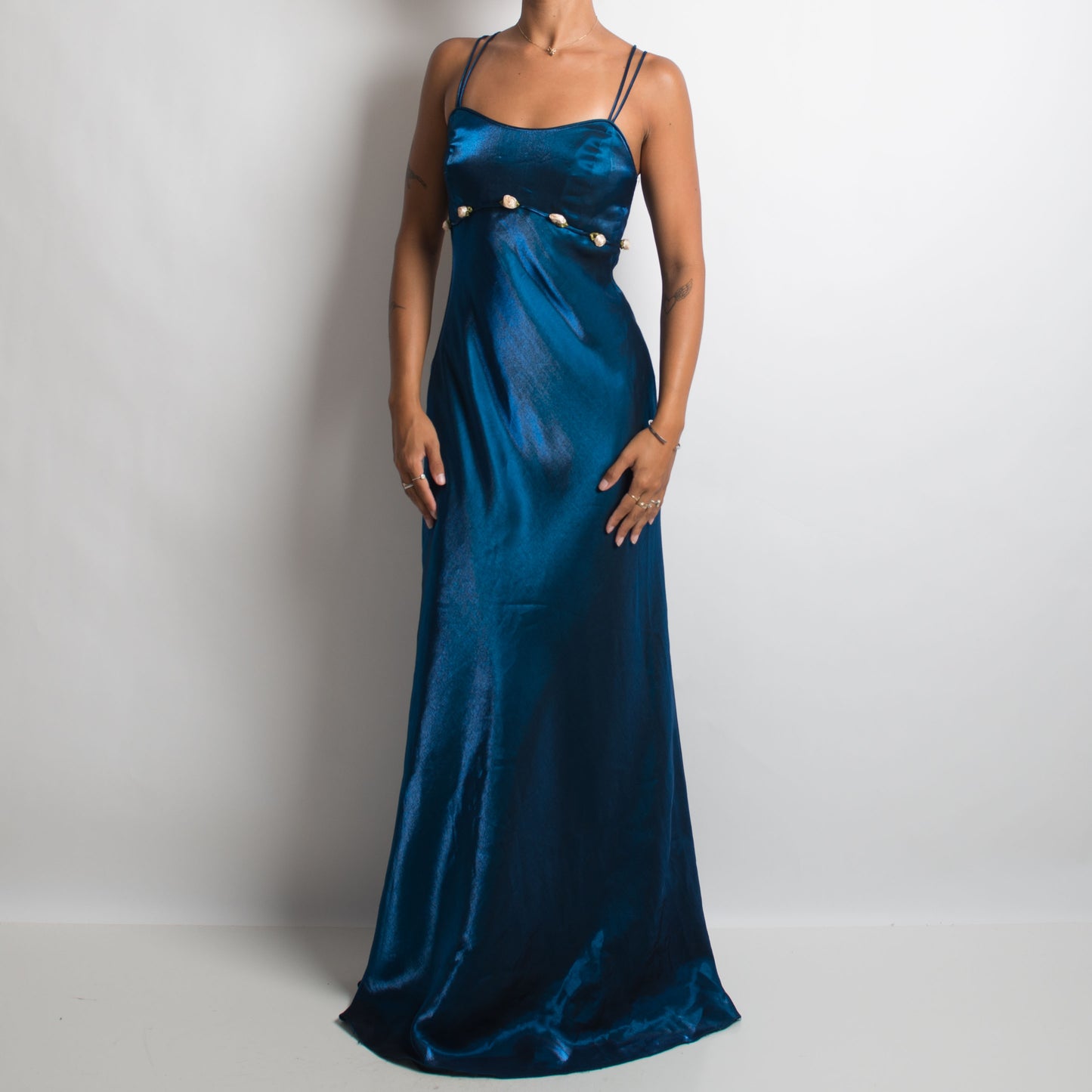 NAVY METALLIC GOWN