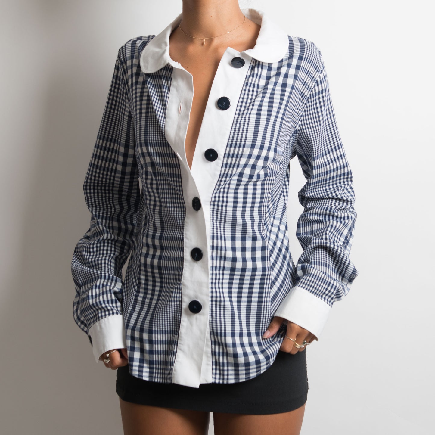 BLOUSE À CARREAUX BLEU