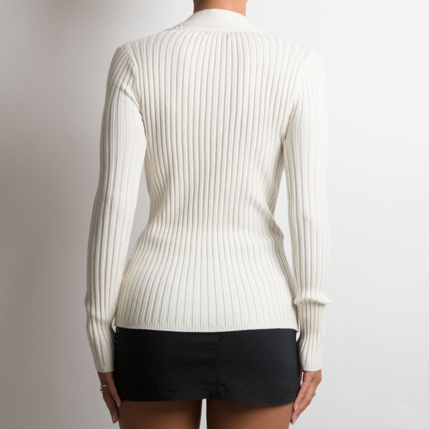 CREAM RIBBED LONG SLEEVE