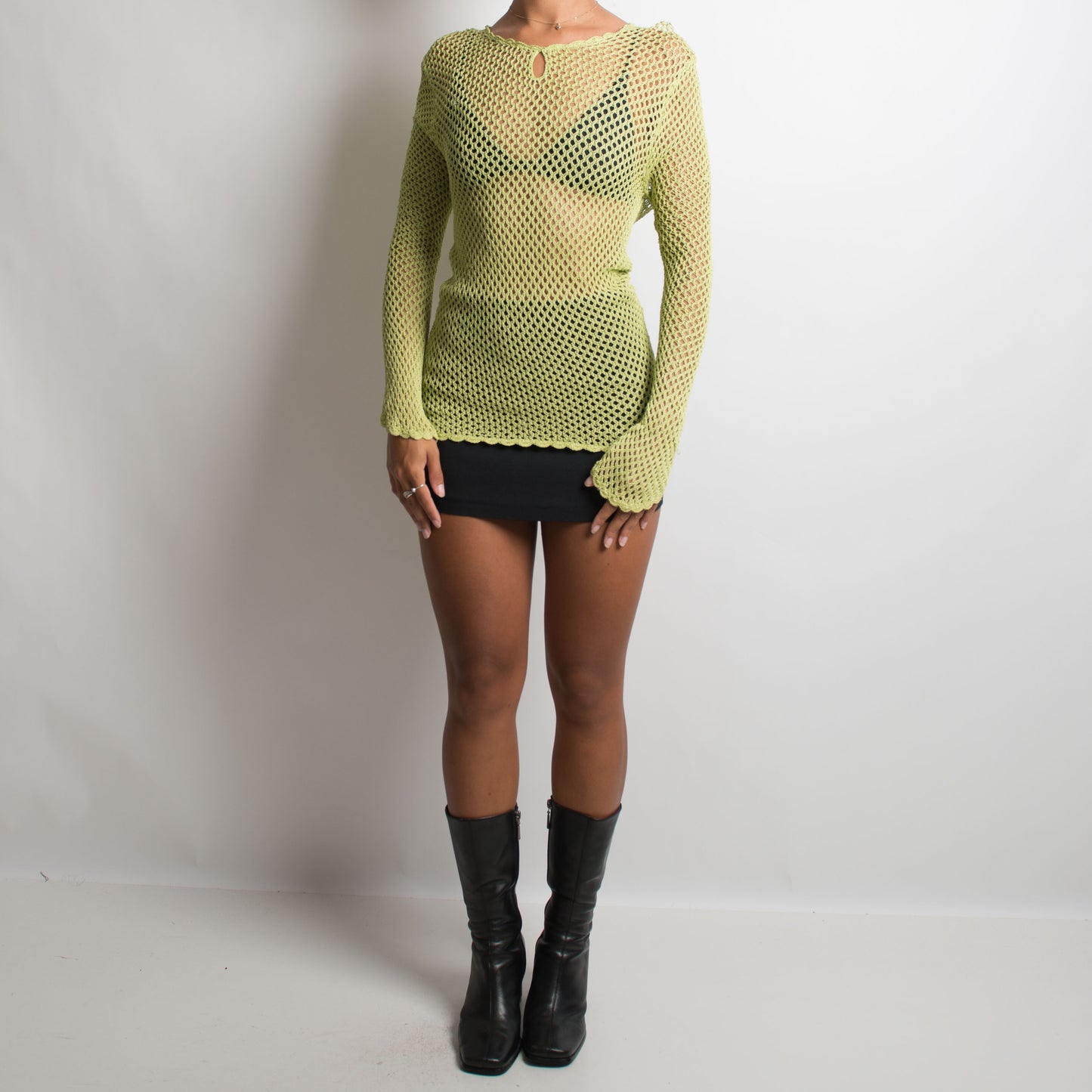 LIME CROCHET LONG SLEEVE