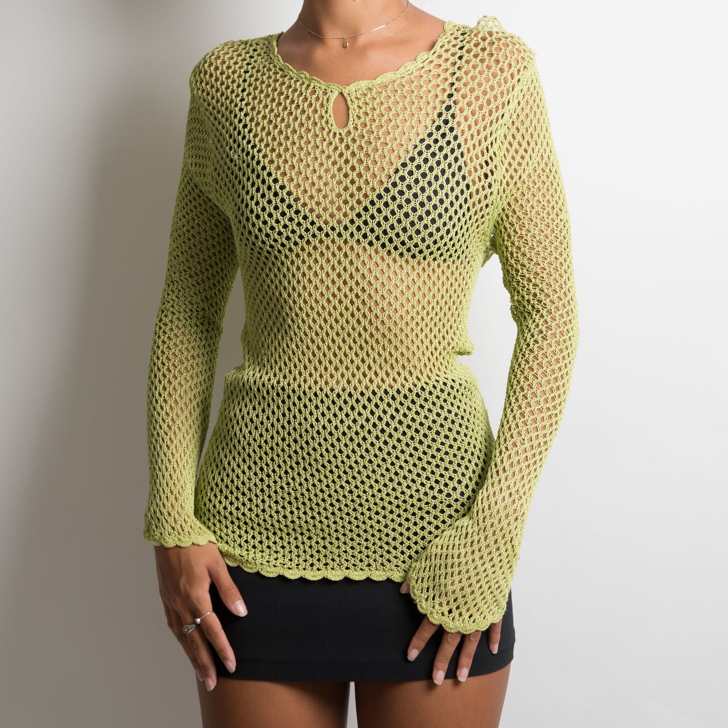 LIME CROCHET LONG SLEEVE