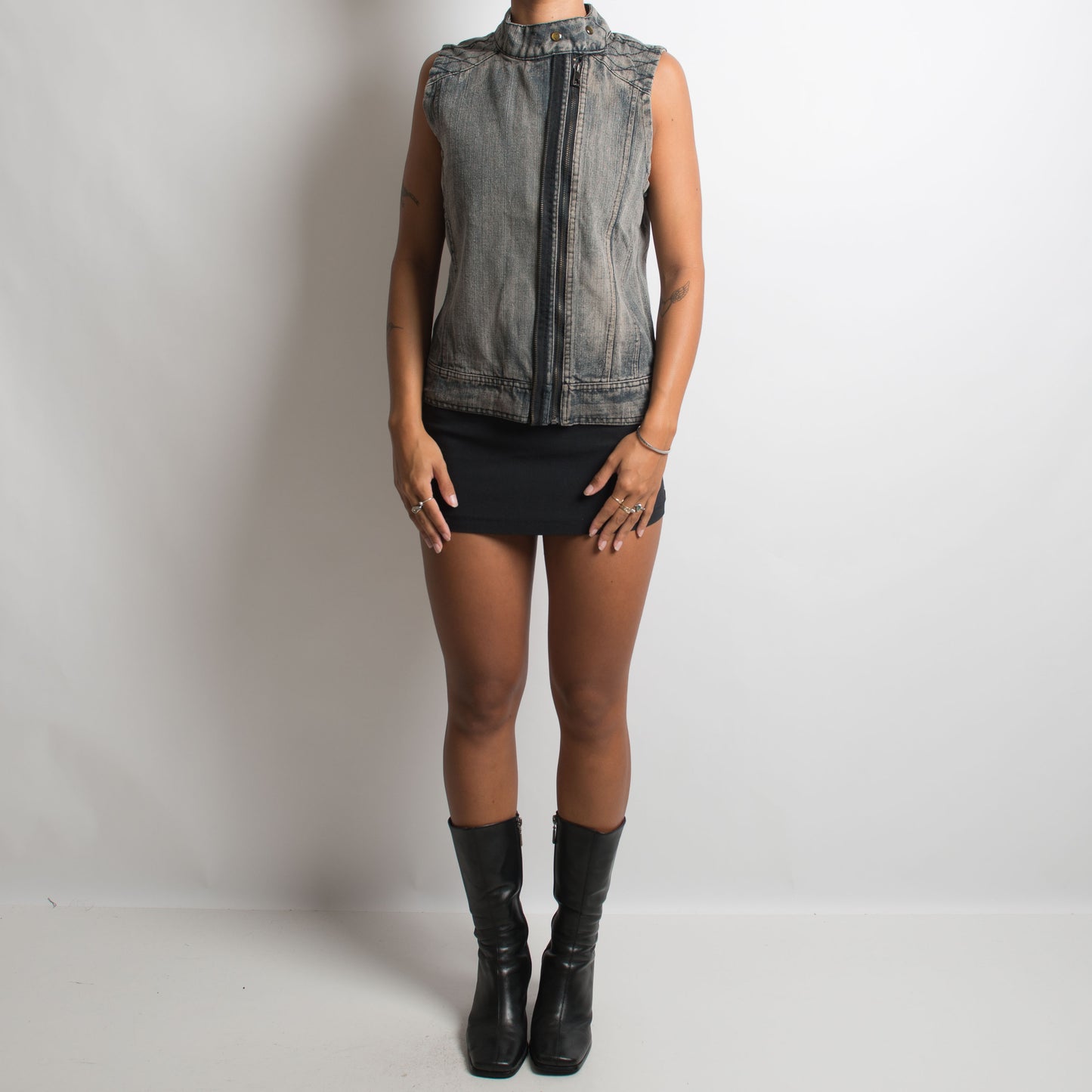 DENIM MOTORCYCLE VEST