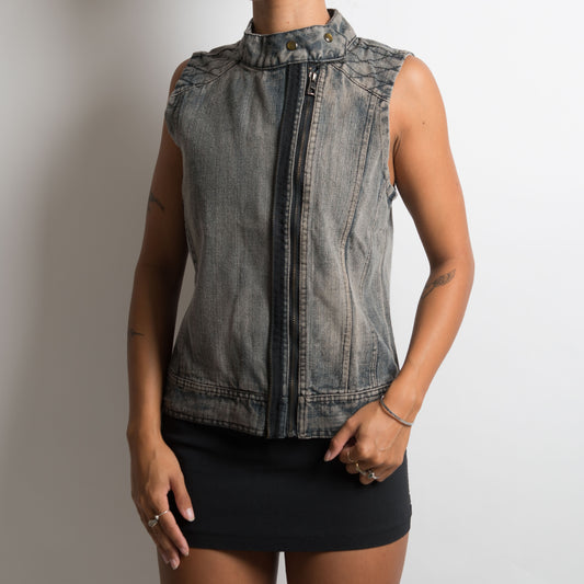 DENIM MOTORCYCLE VEST