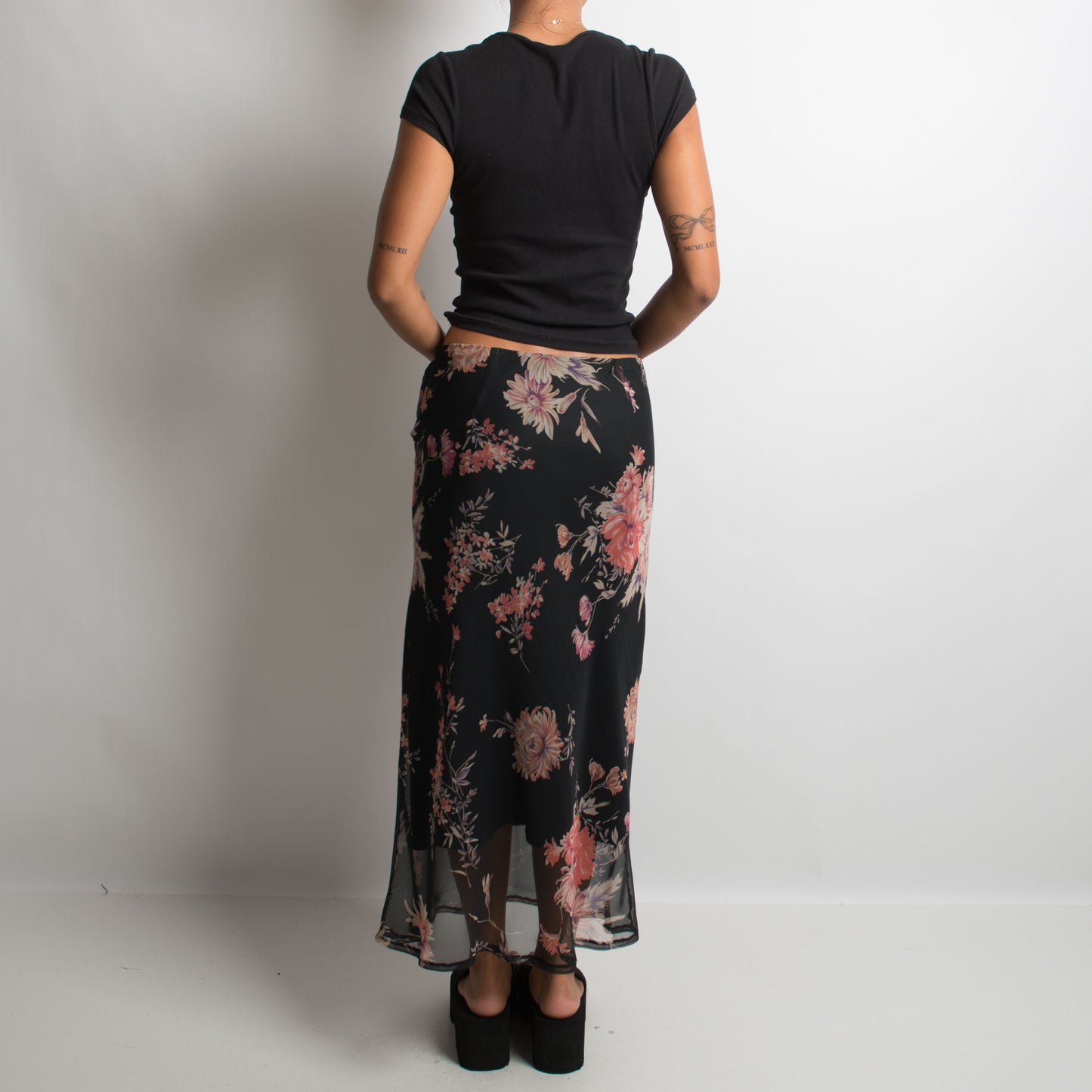 FLORAL MIDI SKIRT