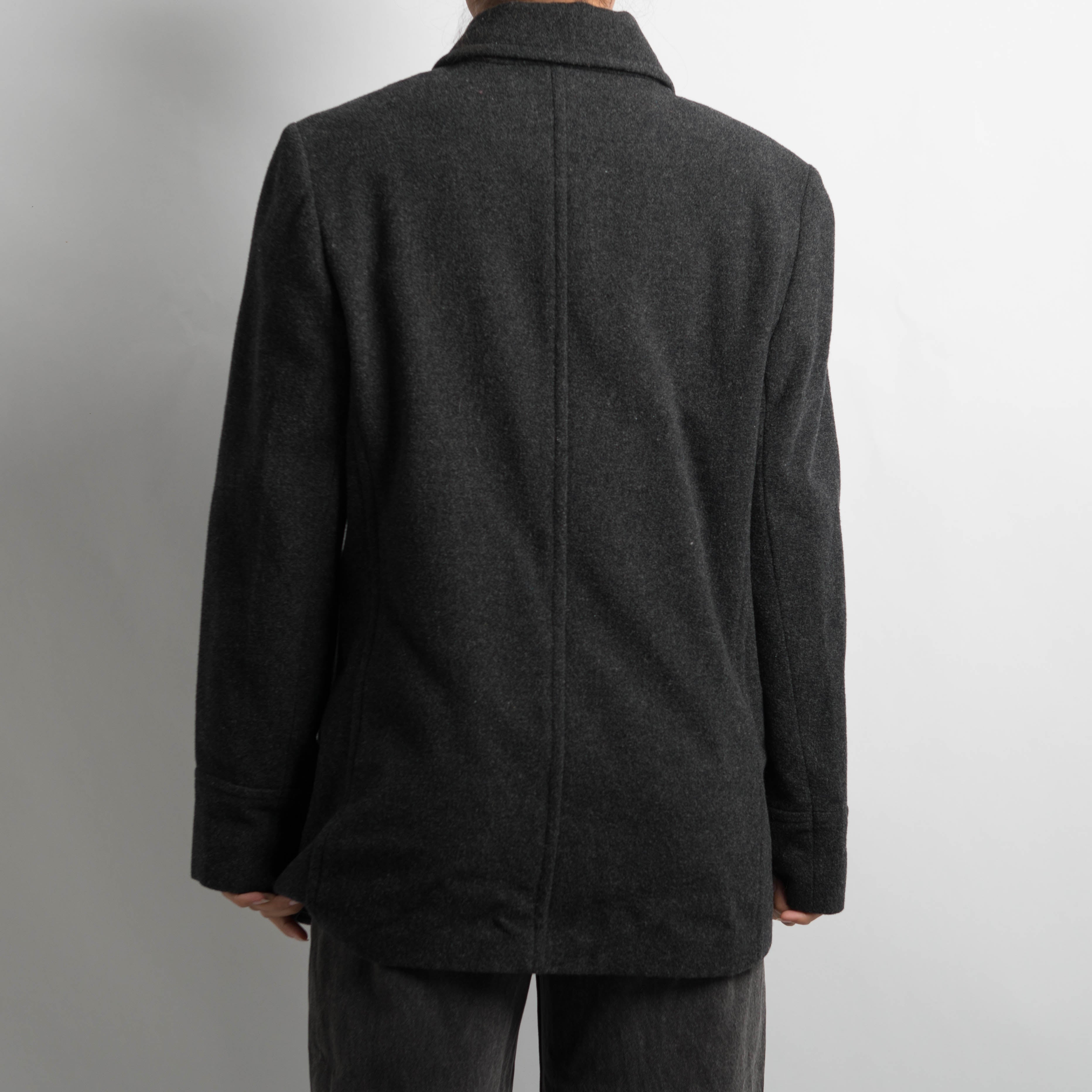CHARCOAL WOOL ZIP JACKET