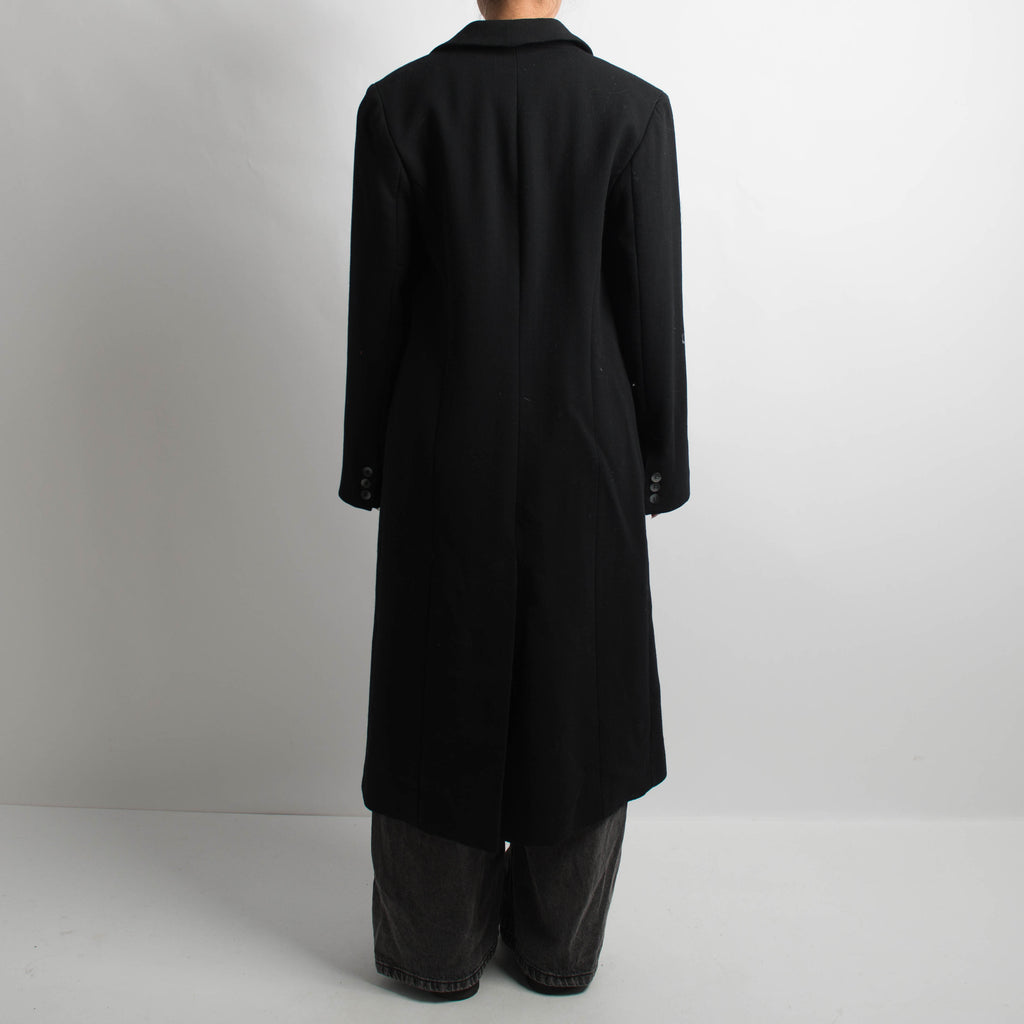 BLACK LONG WOOL COAT