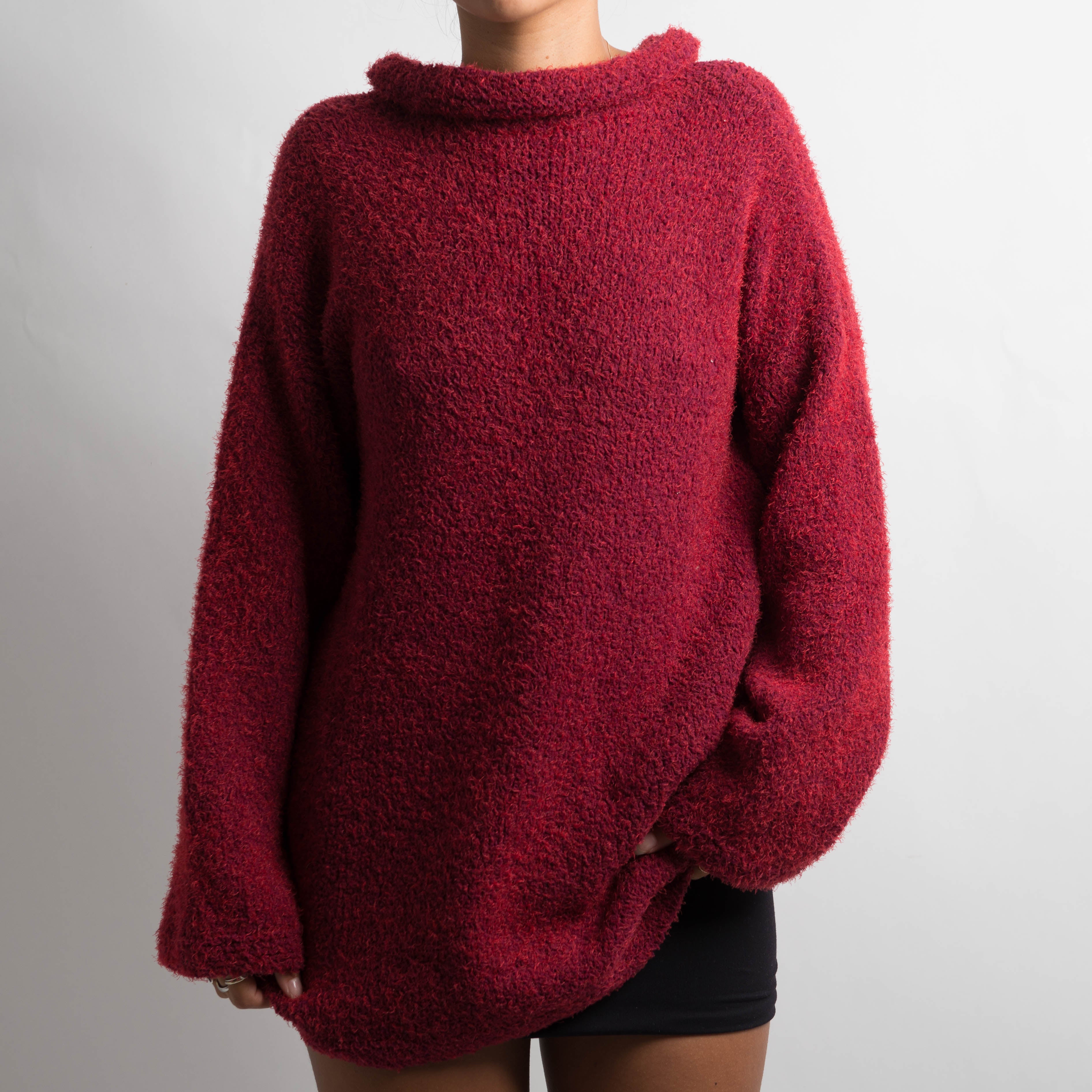 RUBY RED KNIT SWEATER