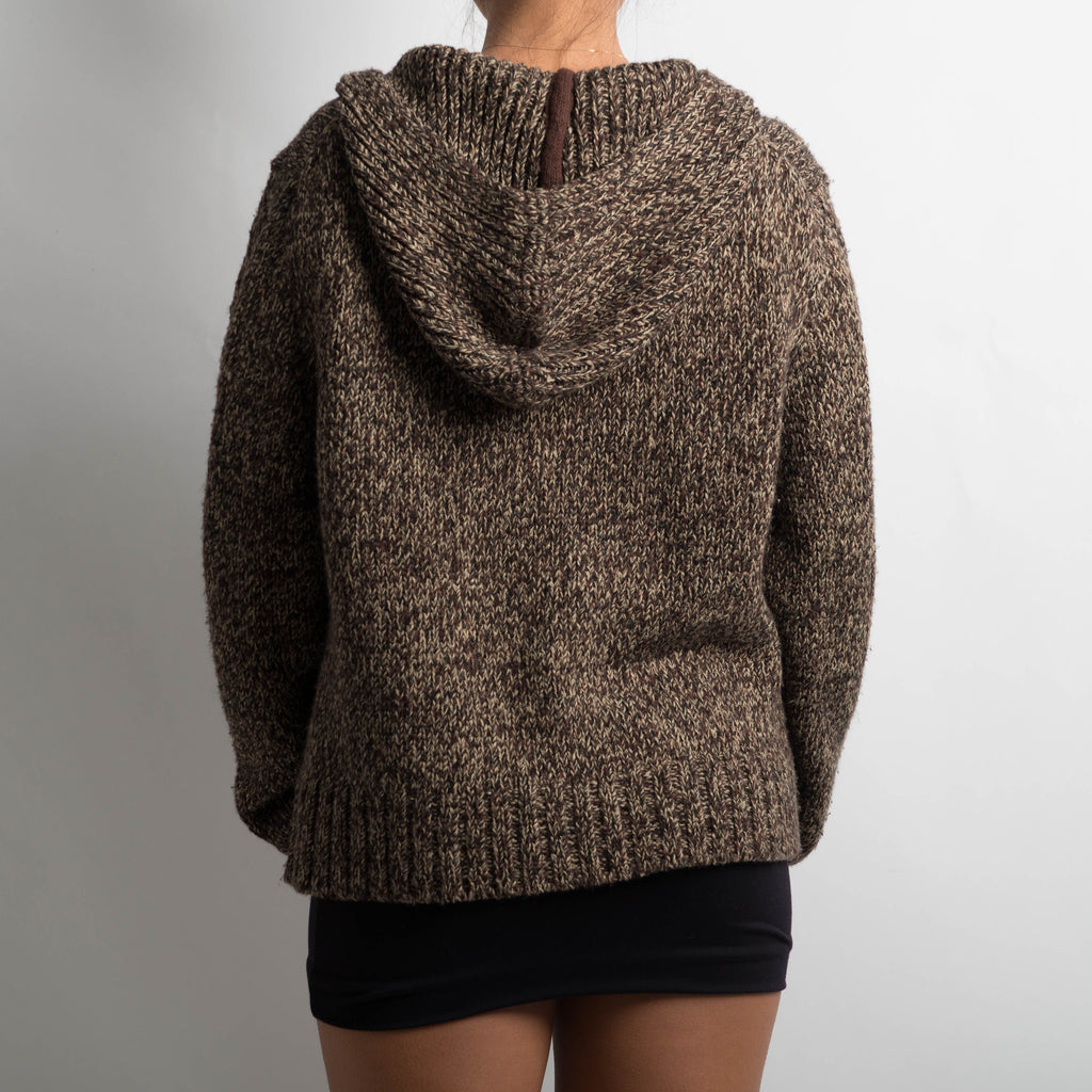 BROWN MARLE ZIP CARDIGAN