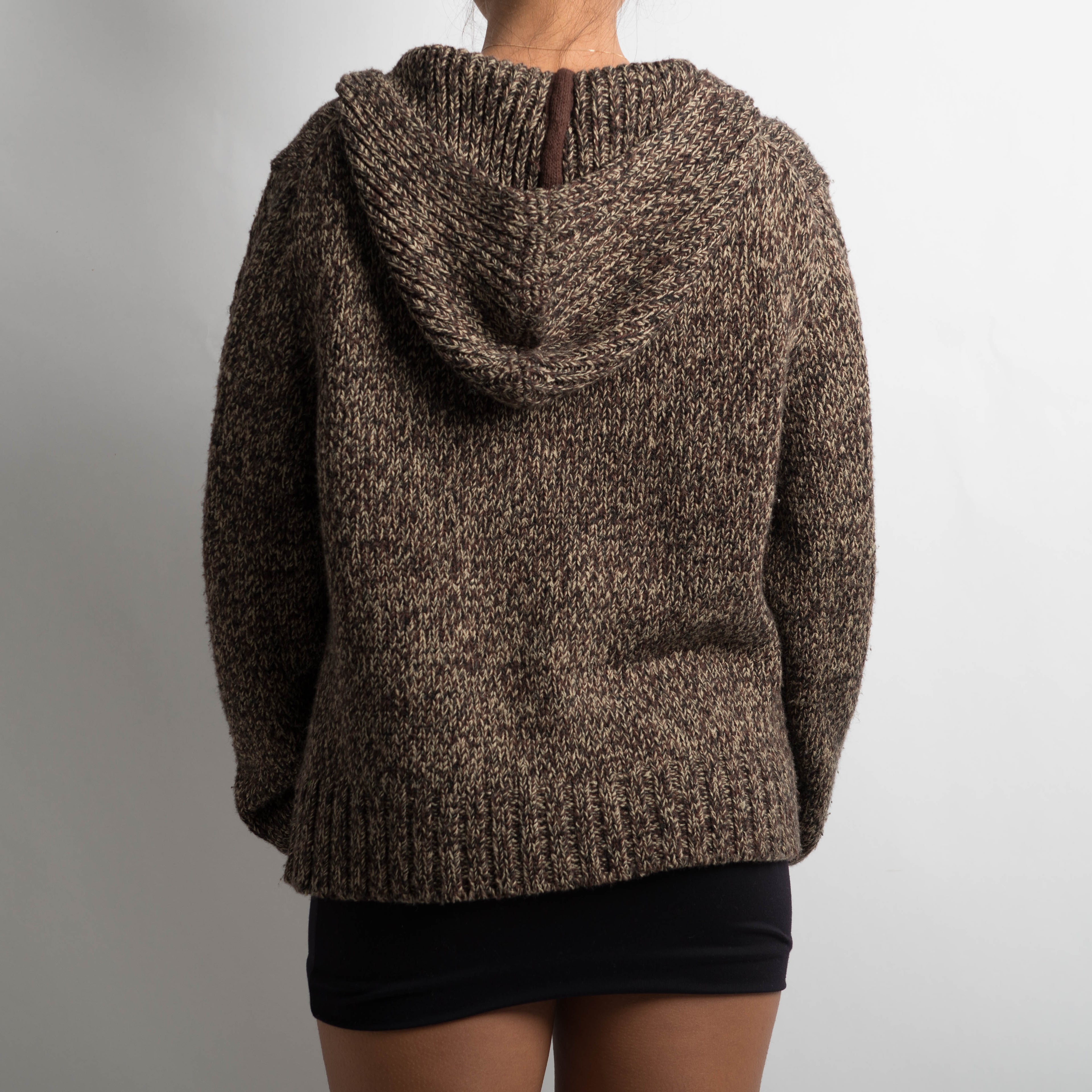 BROWN MARLE ZIP CARDIGAN