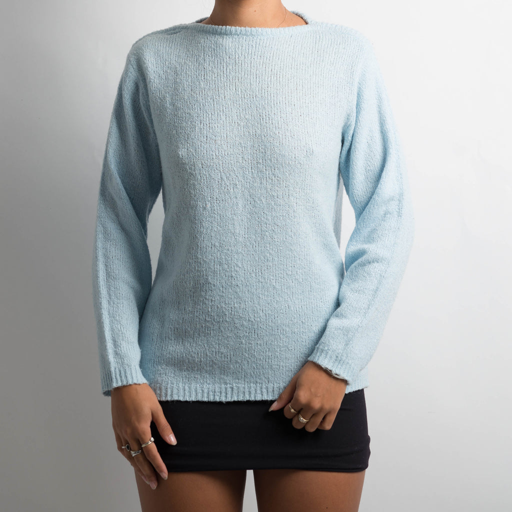 BLUE THIN KNIT TOP