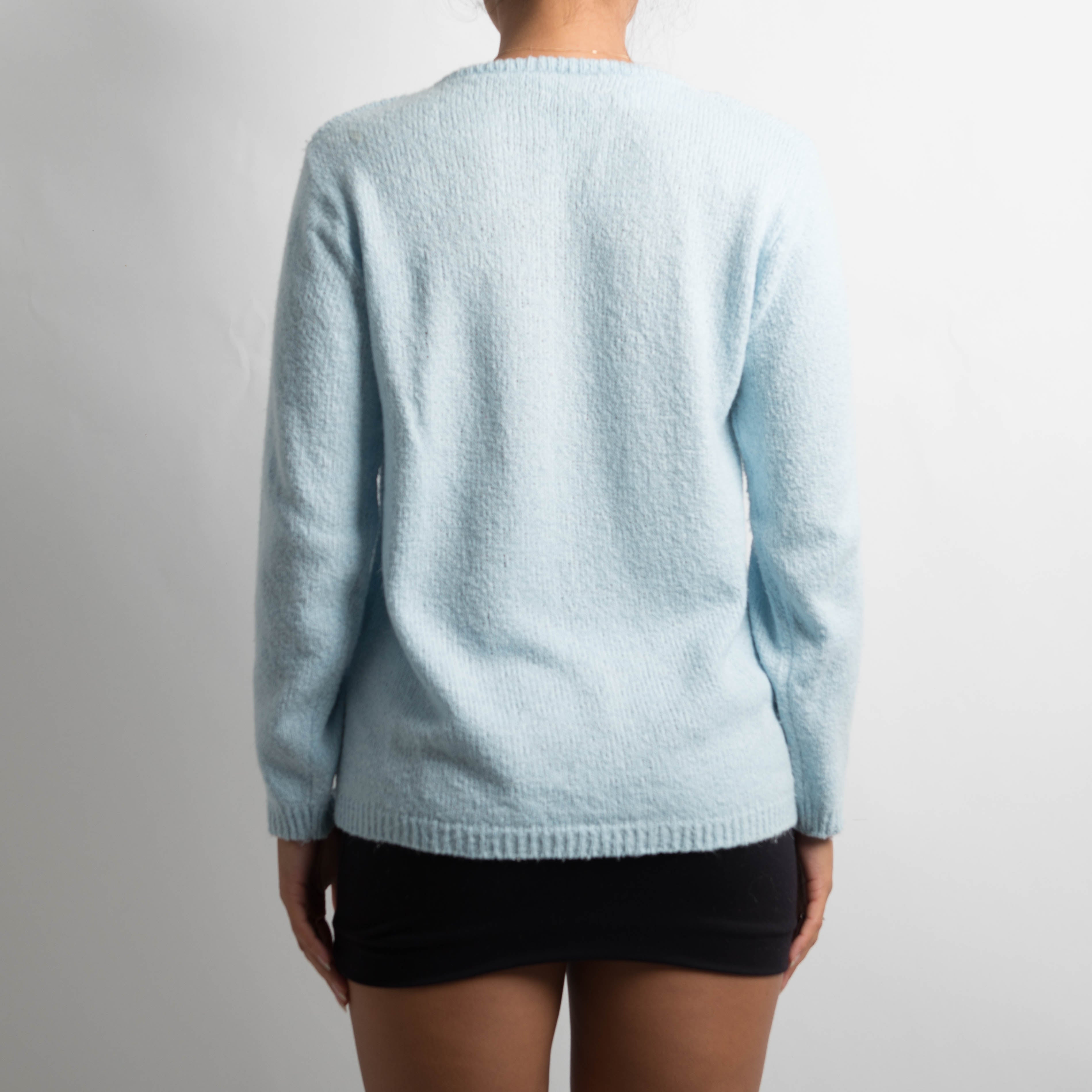 BLUE THIN KNIT TOP