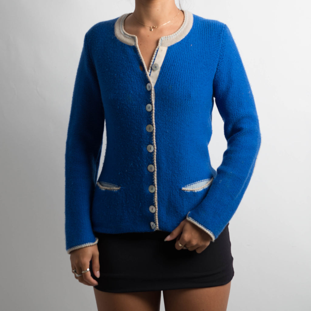 BLUE CASHMERE CARDIGAN