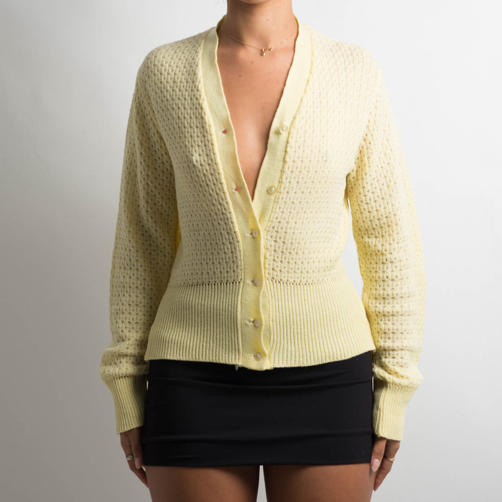 YELLOW KNIT CARDIGAN