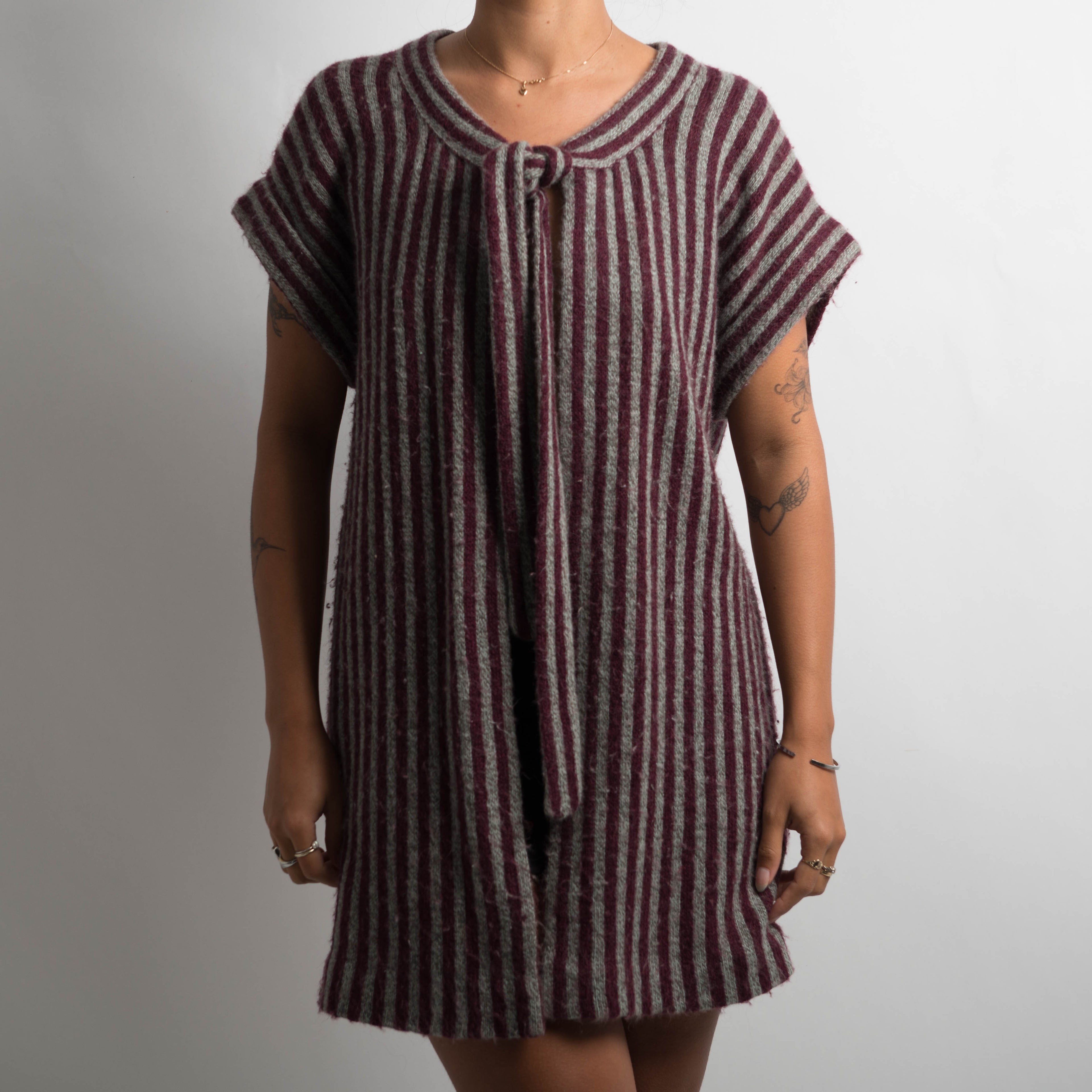 SHORT SLEEVE LONGLINE CARDIGAN