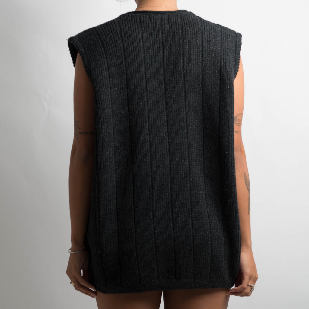 RIBBED KNIT WOOL VEST