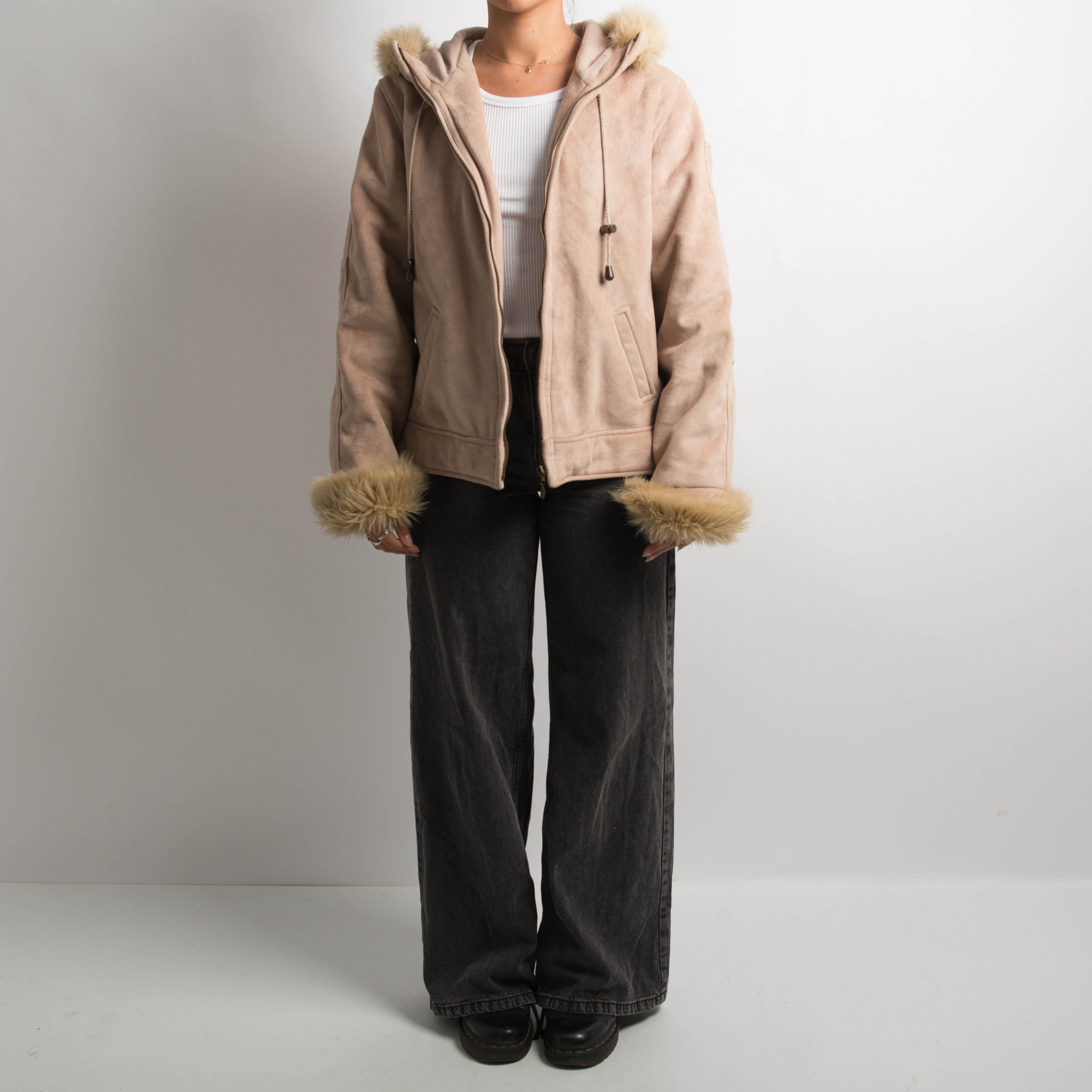 TAN FAUX SUEDE JACKET