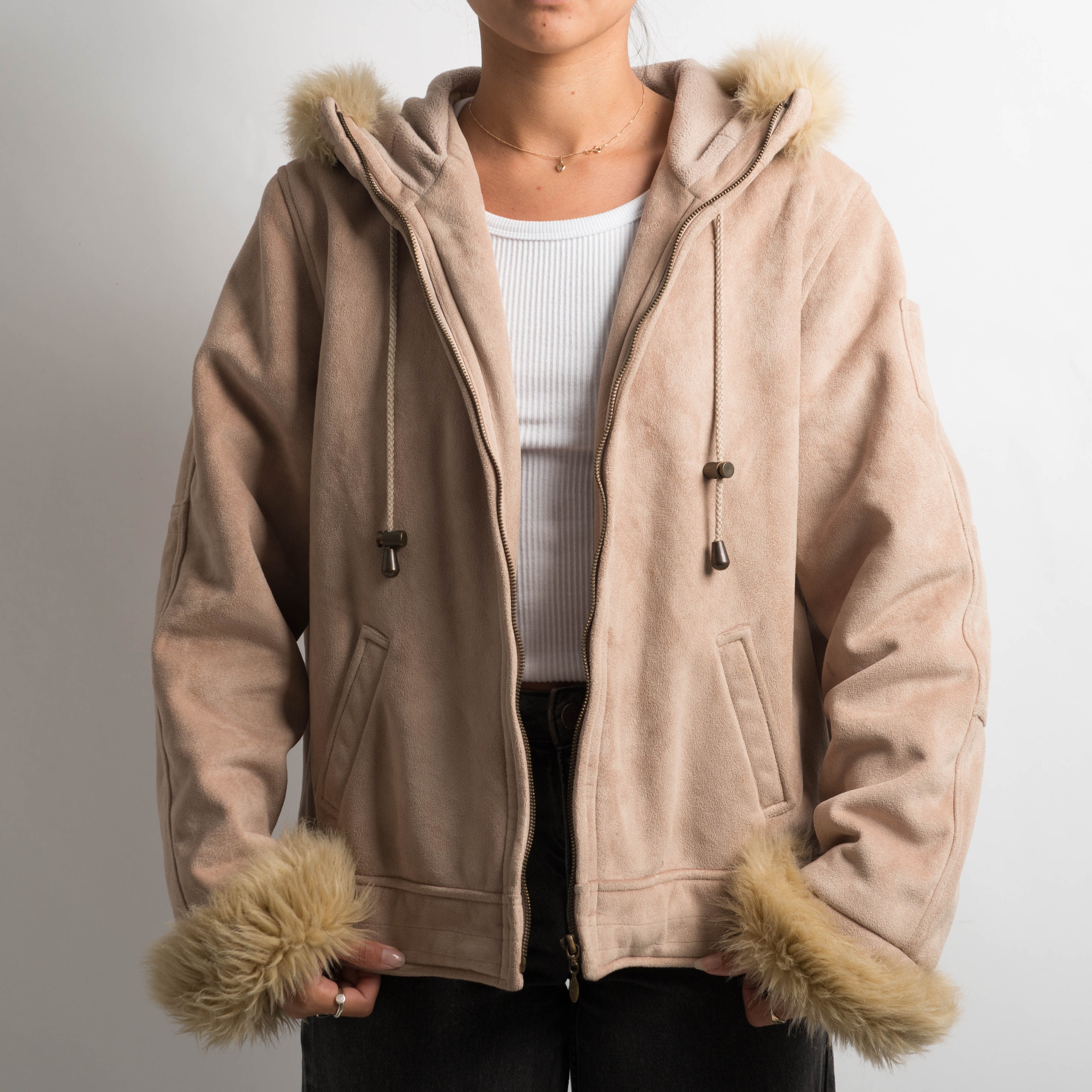 TAN FAUX SUEDE JACKET
