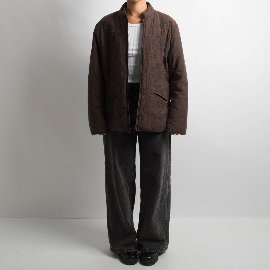 BROWN QUILTED JACKET