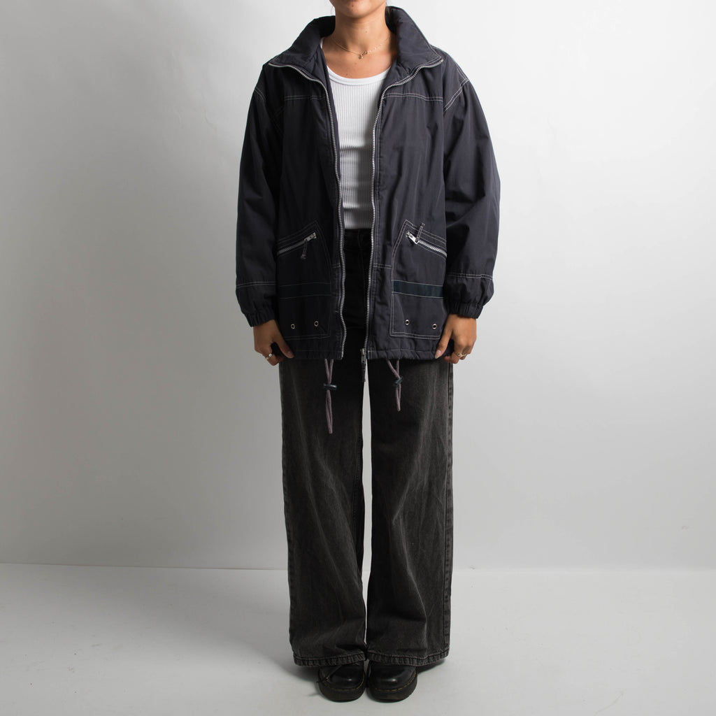 NAVY CONTRAST STITCH JACKET