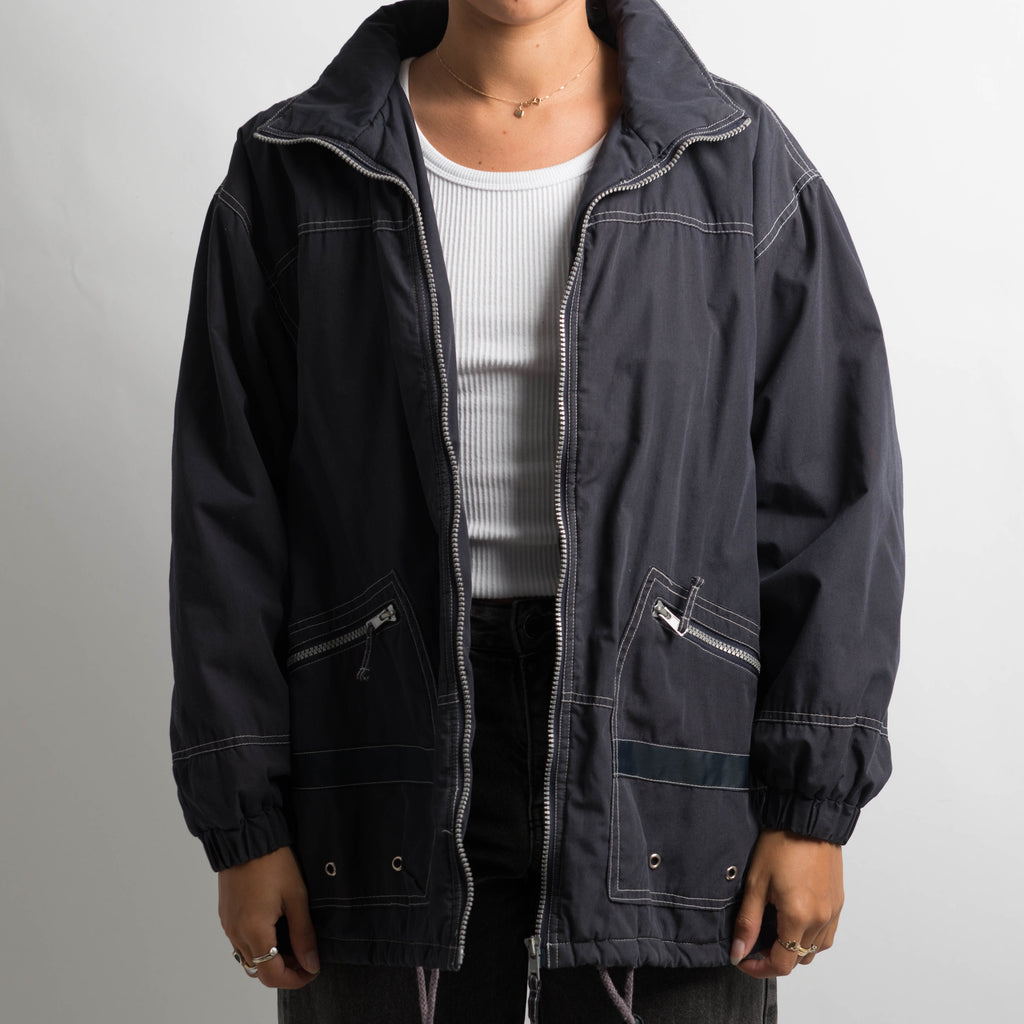 NAVY CONTRAST STITCH JACKET