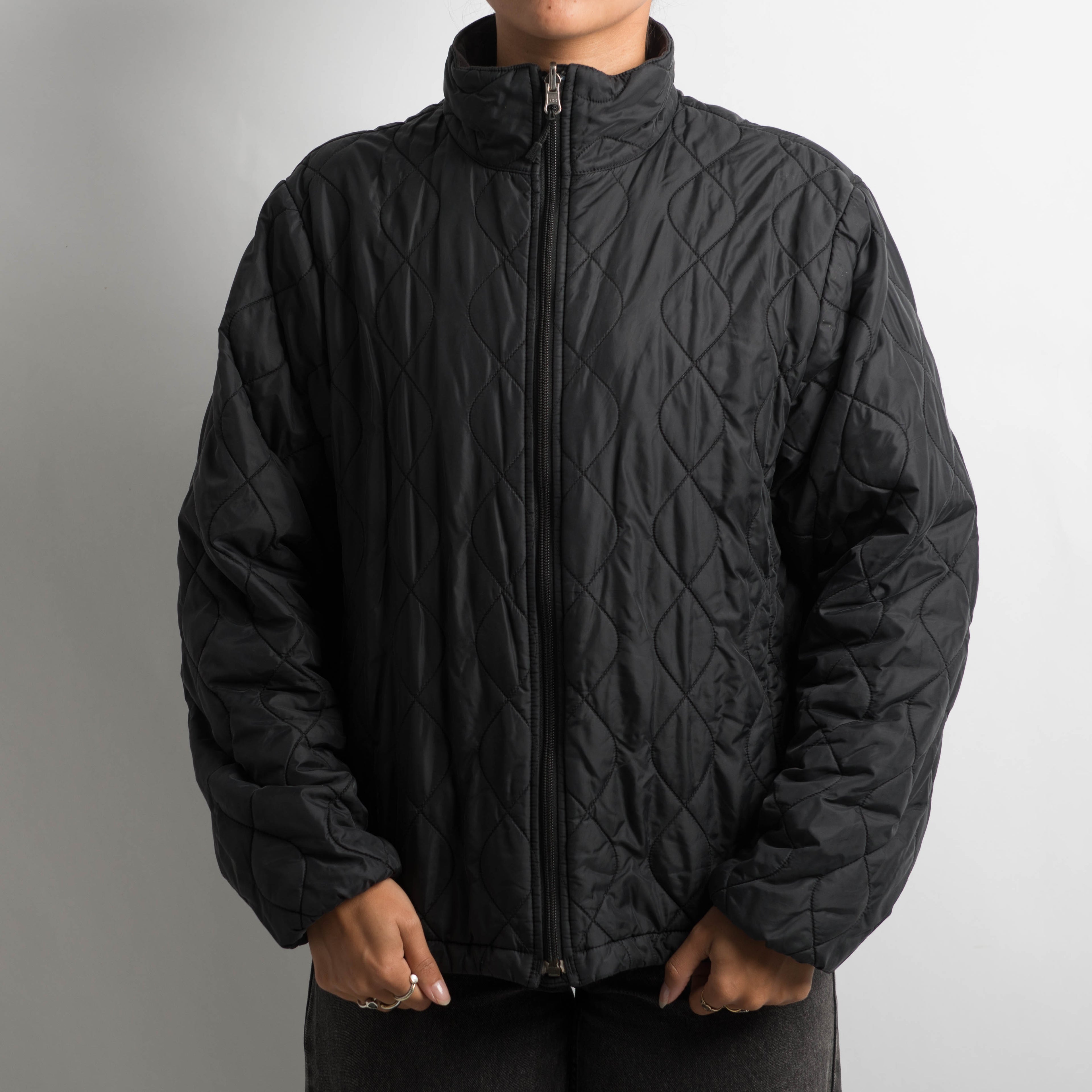 BLACK QUILTED JACKET