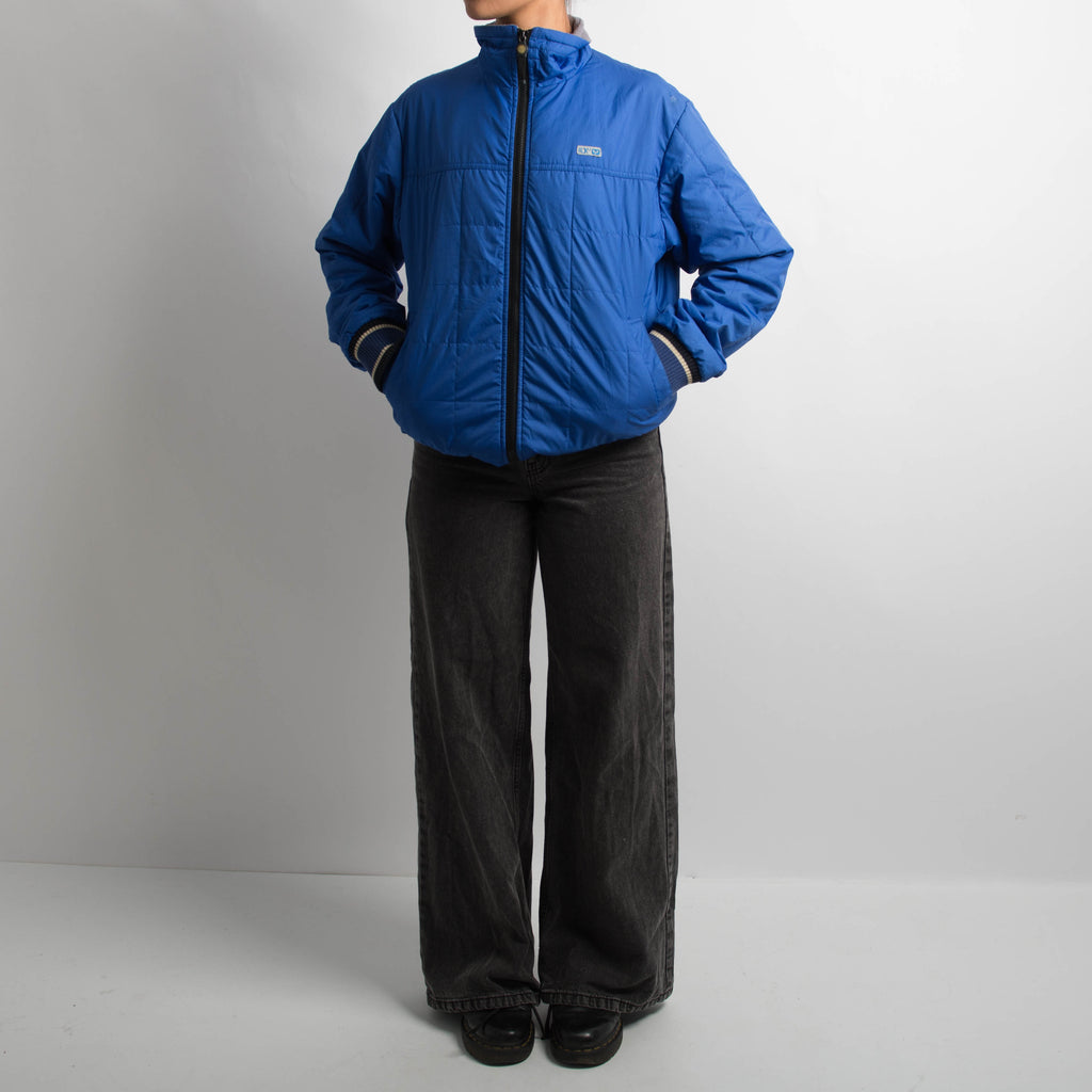 BLUE QUILTED PUFFER JACKET