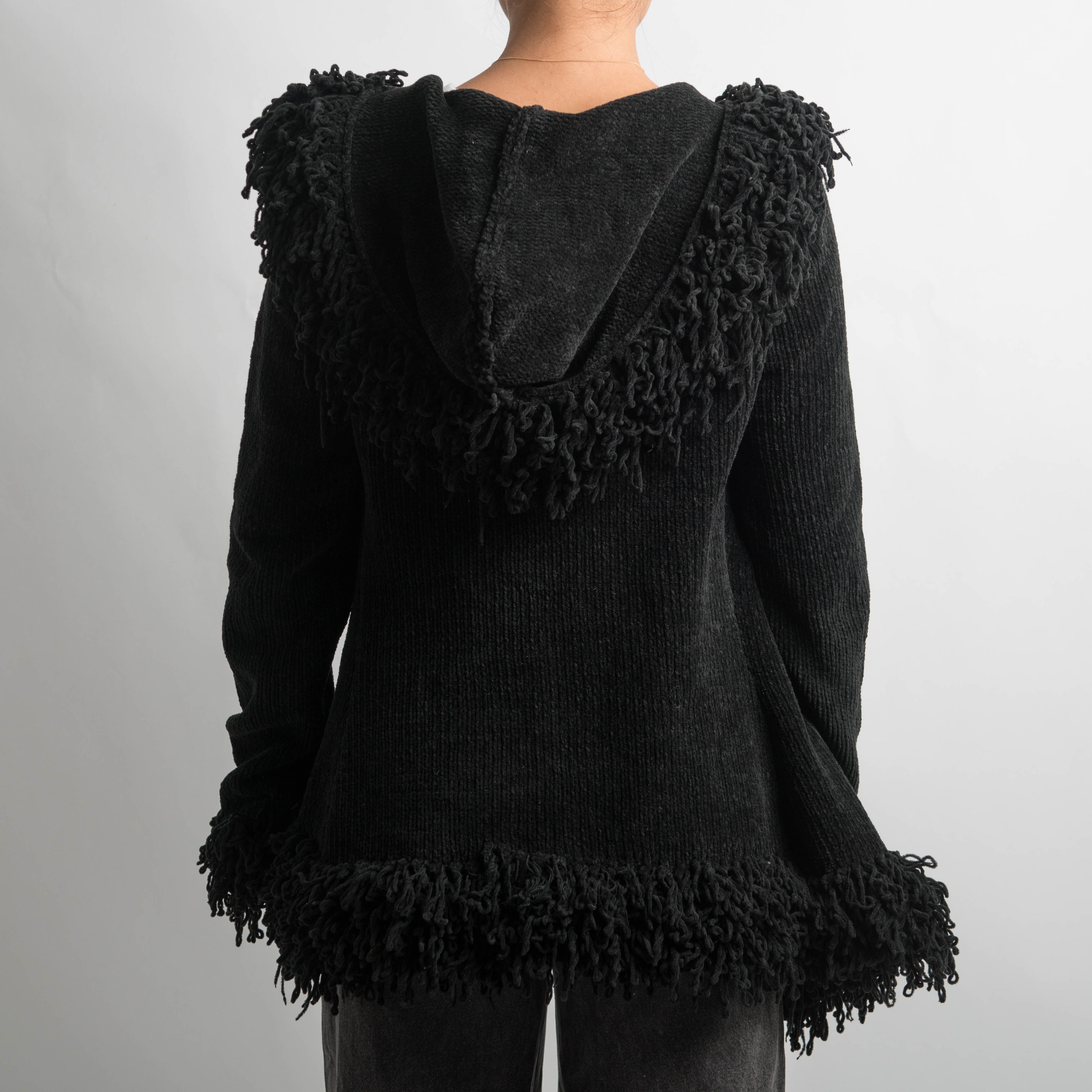 LONGLINE SHAGGY KNIT CARDIGAN