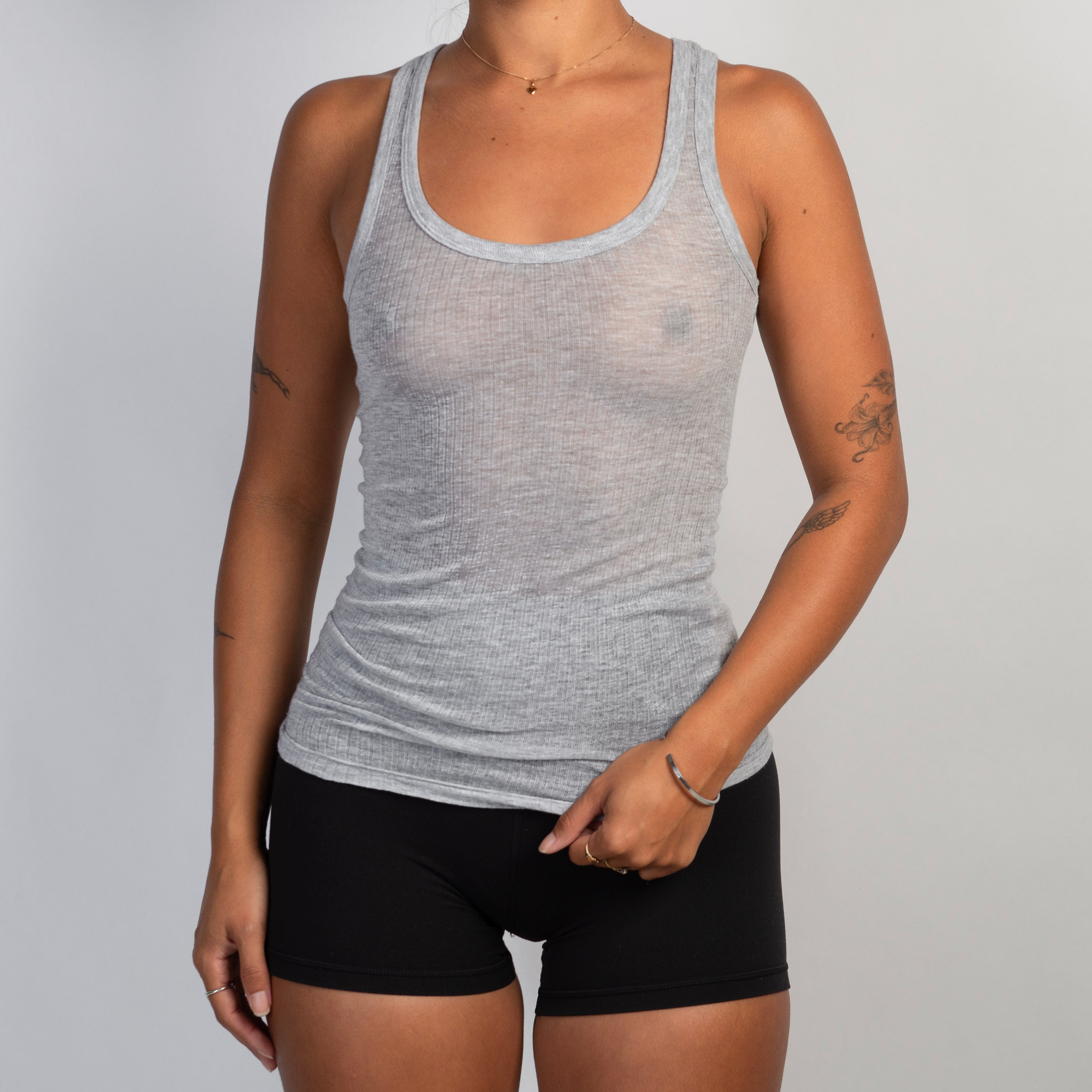 SHEER GREY TANK TOP