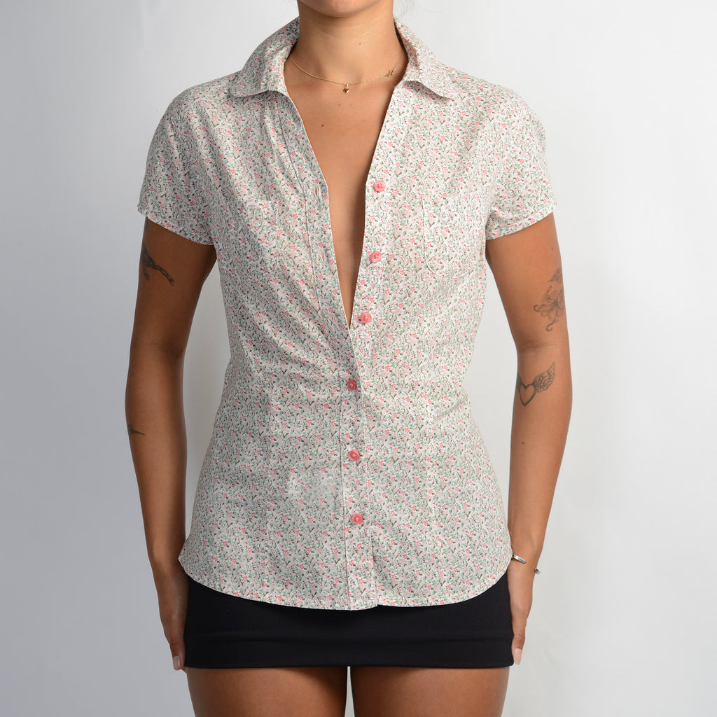 MICRO FLORAL BLOUSE