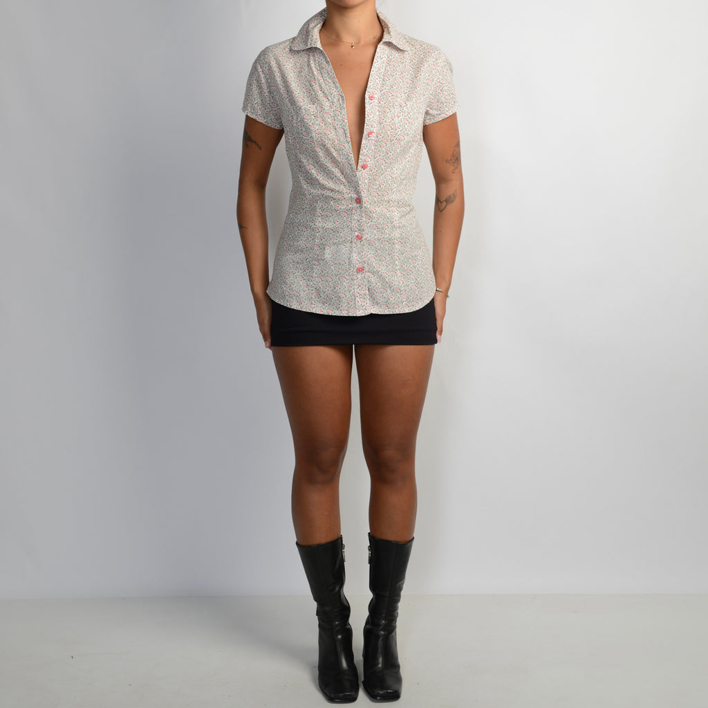 MICRO FLORAL BLOUSE
