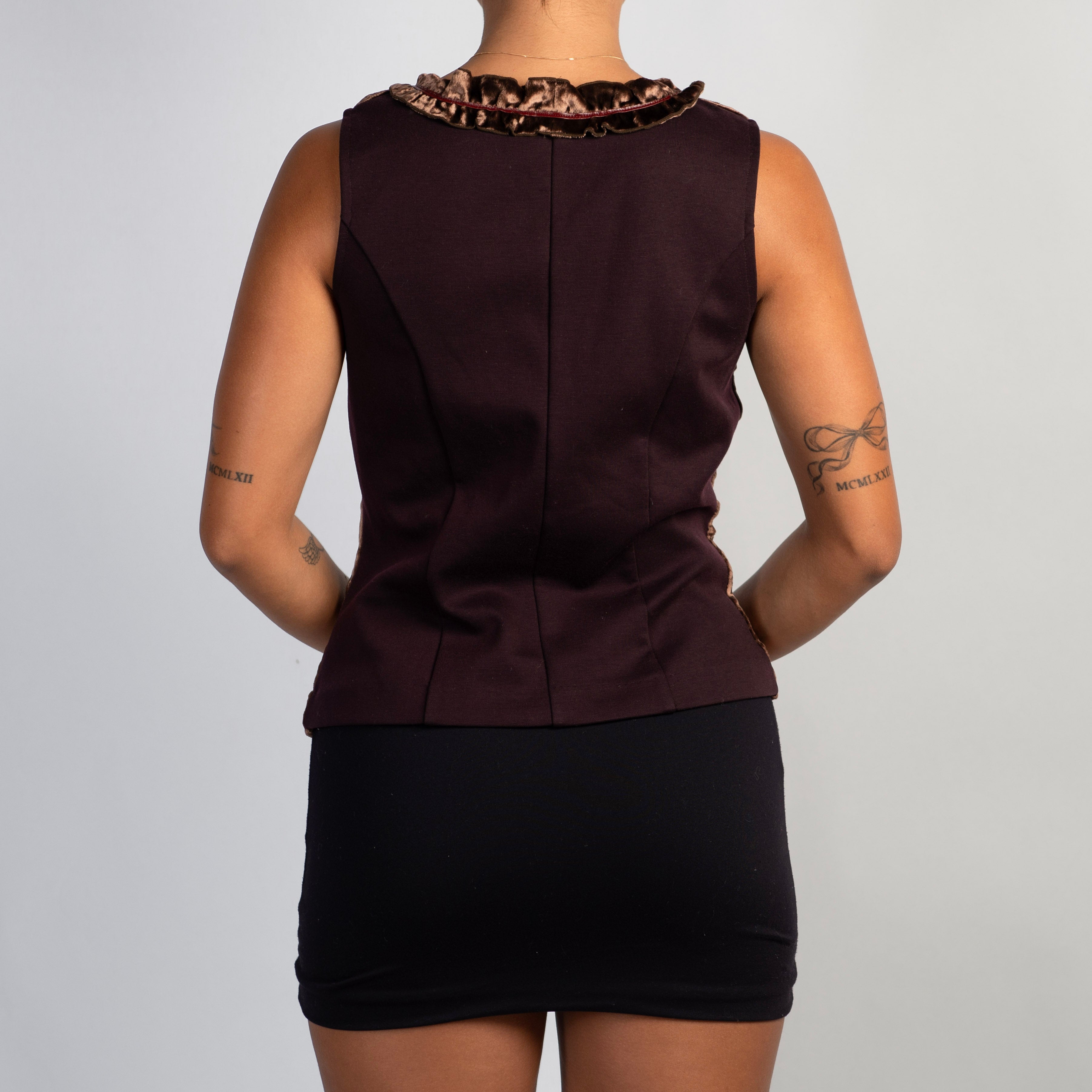 BROWN VELOUR TOP
