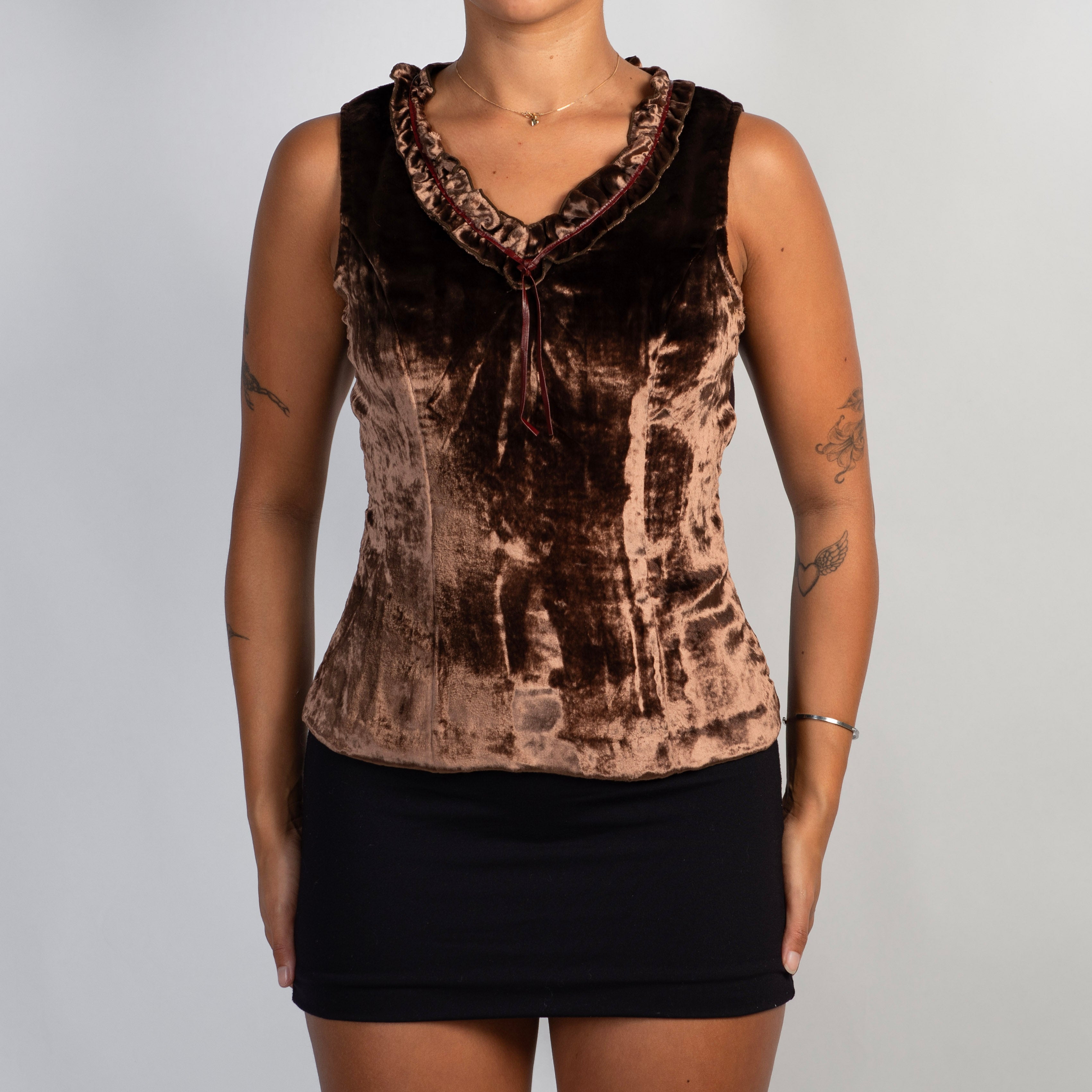BROWN VELOUR TOP
