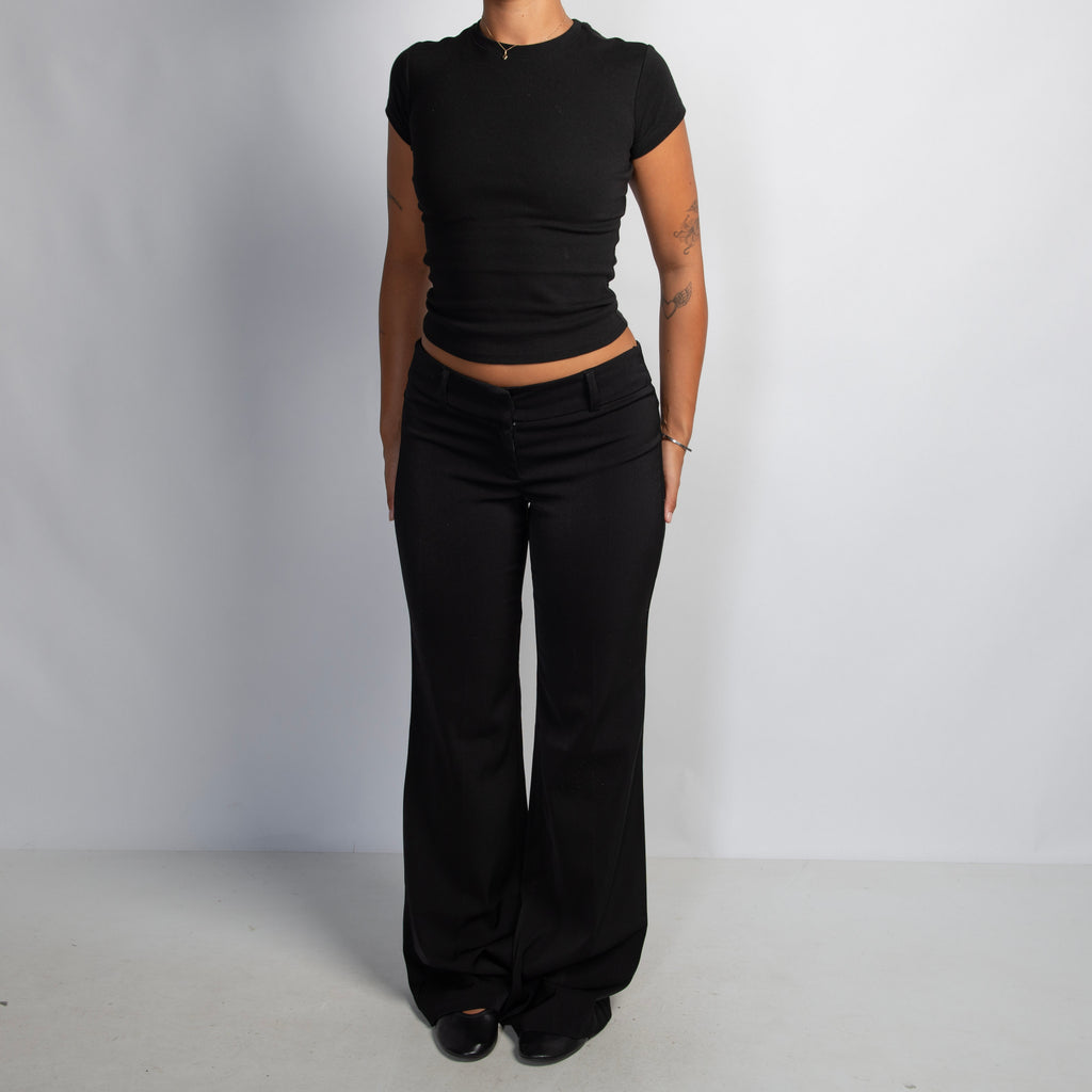 BLACK FLARE TROUSERS